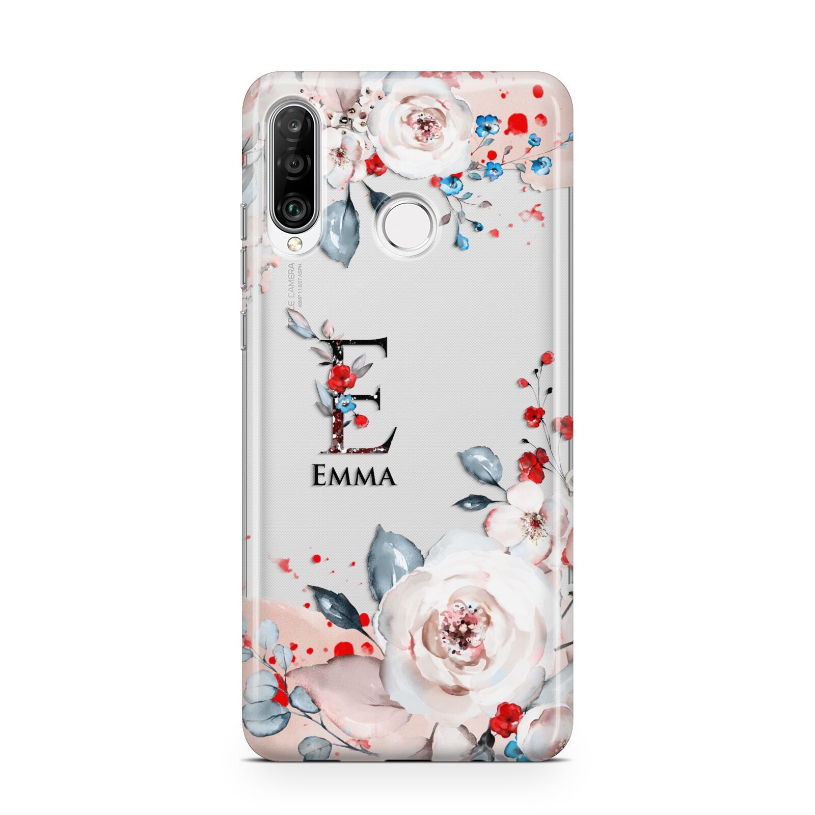 Monogrammed Roses Floral Wreath Huawei P30 Lite Phone Case