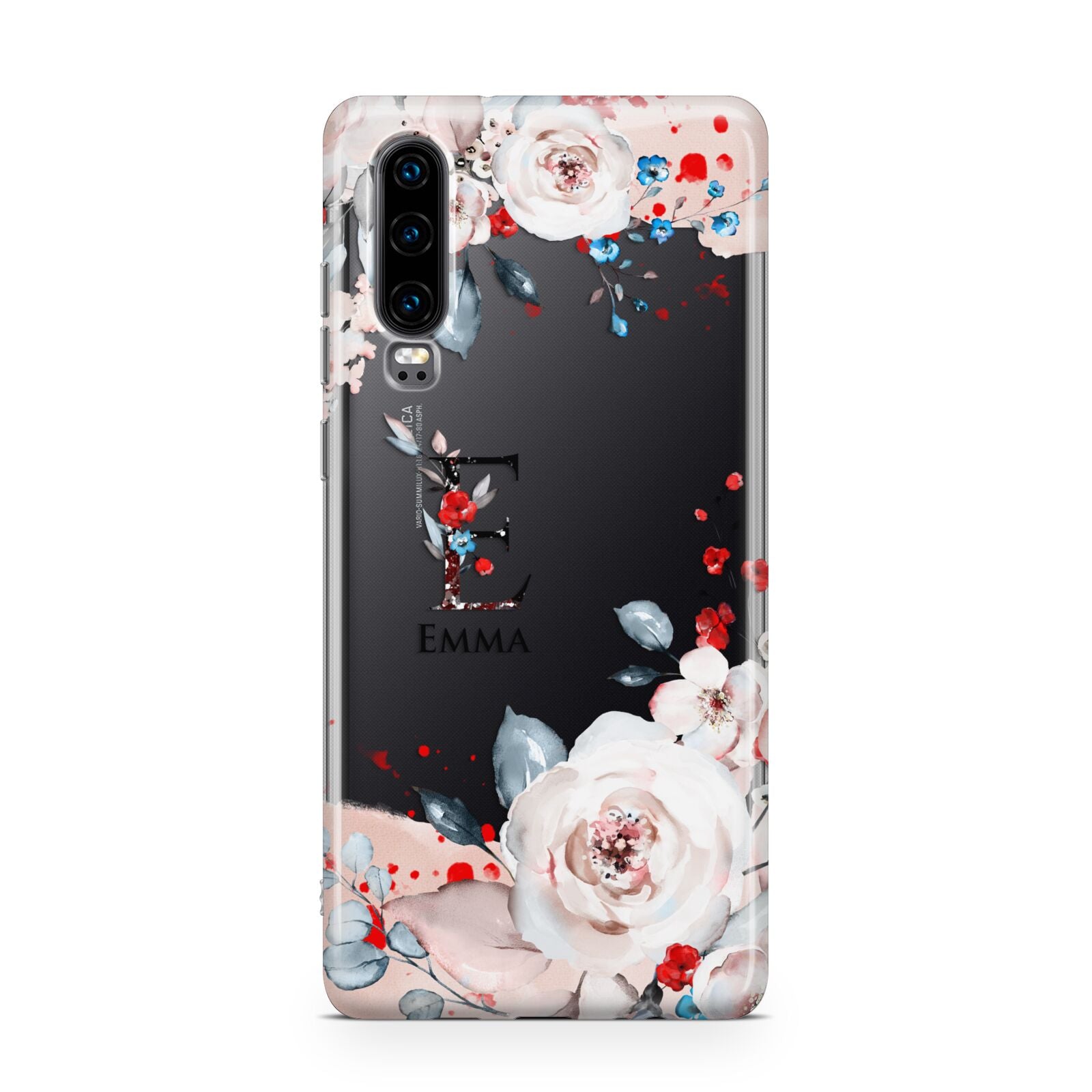 Monogrammed Roses Floral Wreath Huawei P30 Phone Case