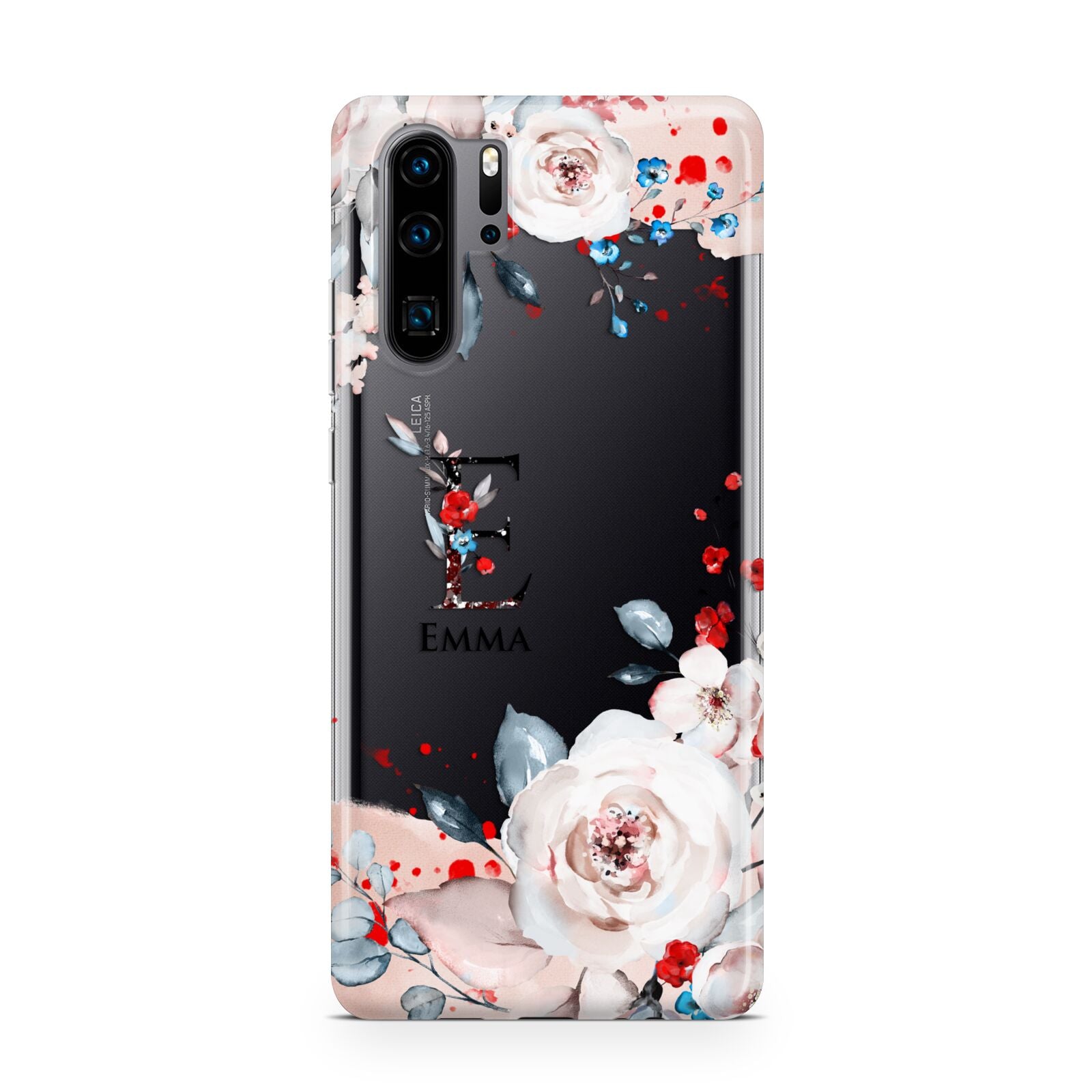 Monogrammed Roses Floral Wreath Huawei P30 Pro Phone Case