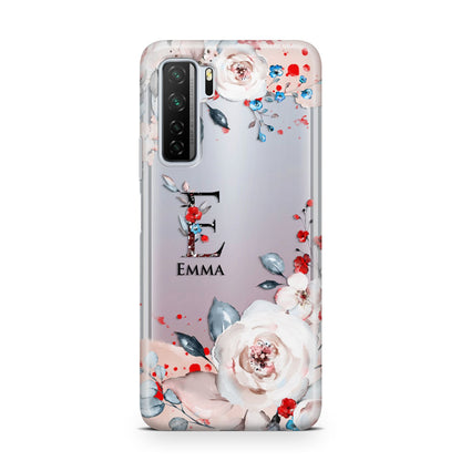 Monogrammed Roses Floral Wreath Huawei P40 Lite 5G Phone Case