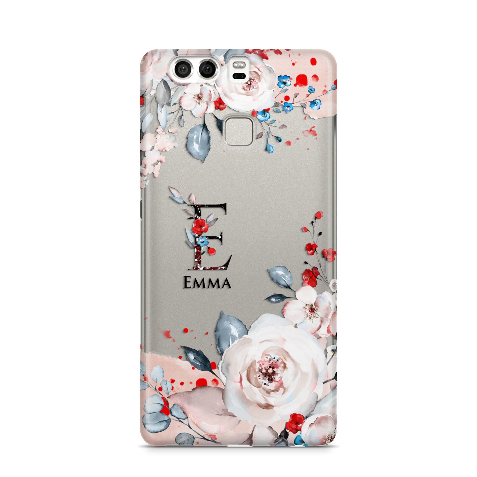 Monogrammed Roses Floral Wreath Huawei P9 Case