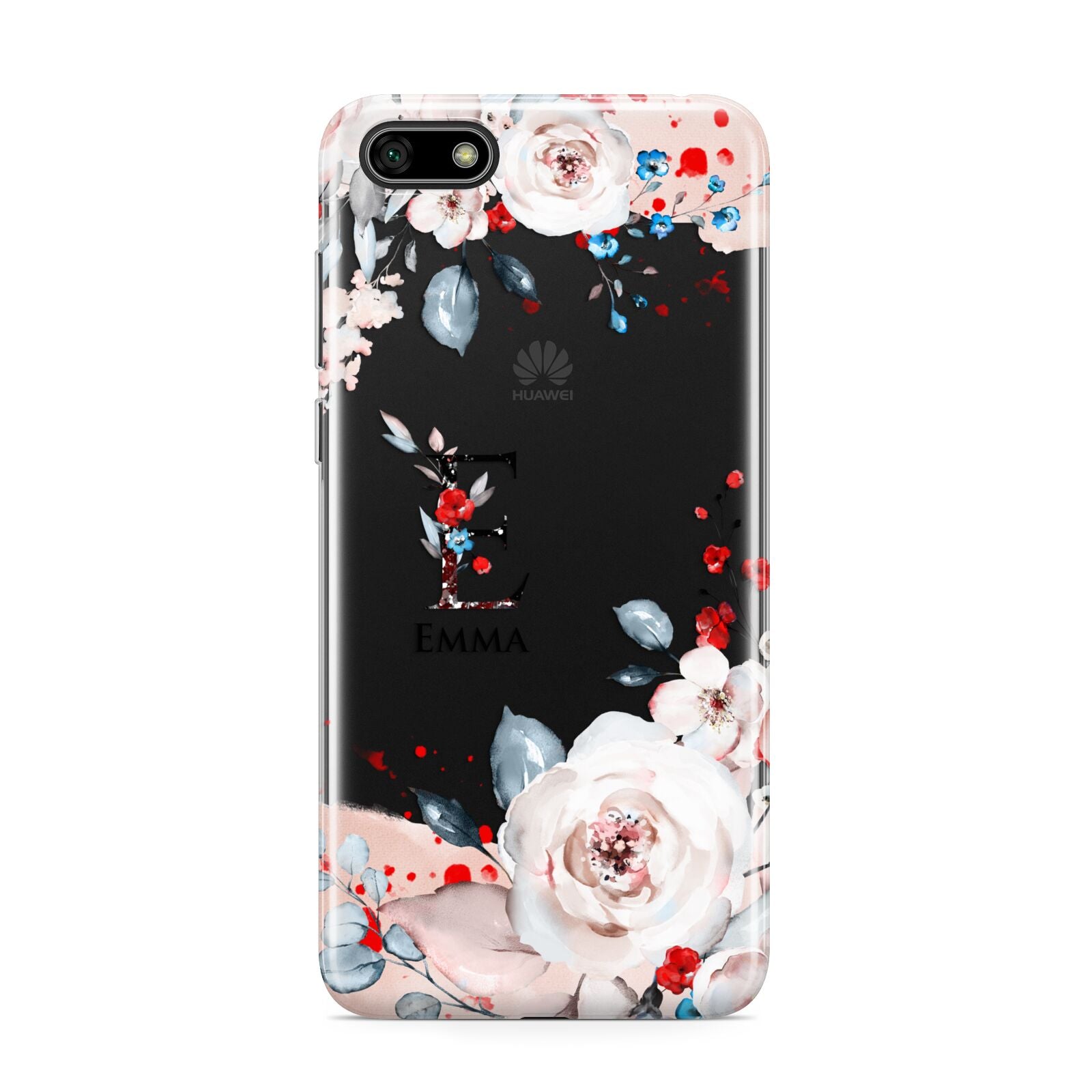 Monogrammed Roses Floral Wreath Huawei Y5 Prime 2018 Phone Case