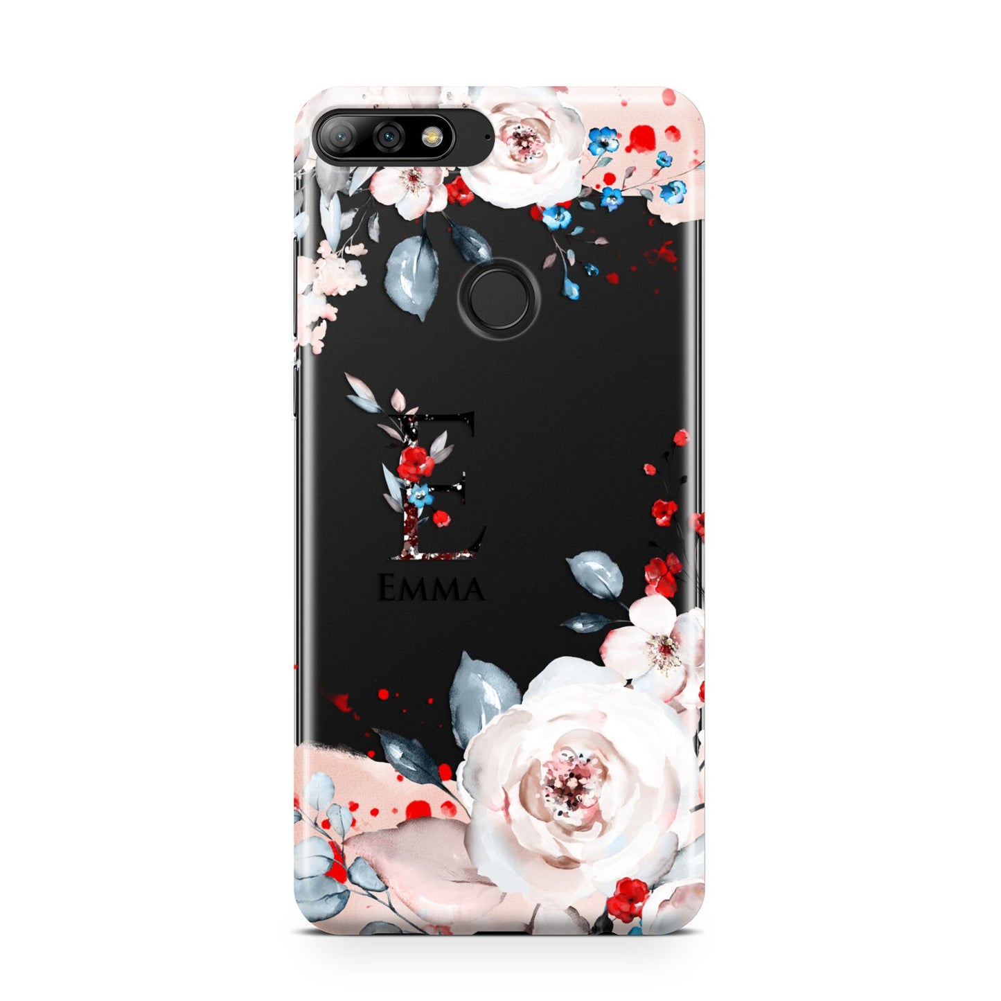 Monogrammed Roses Floral Wreath Huawei Y7 2018