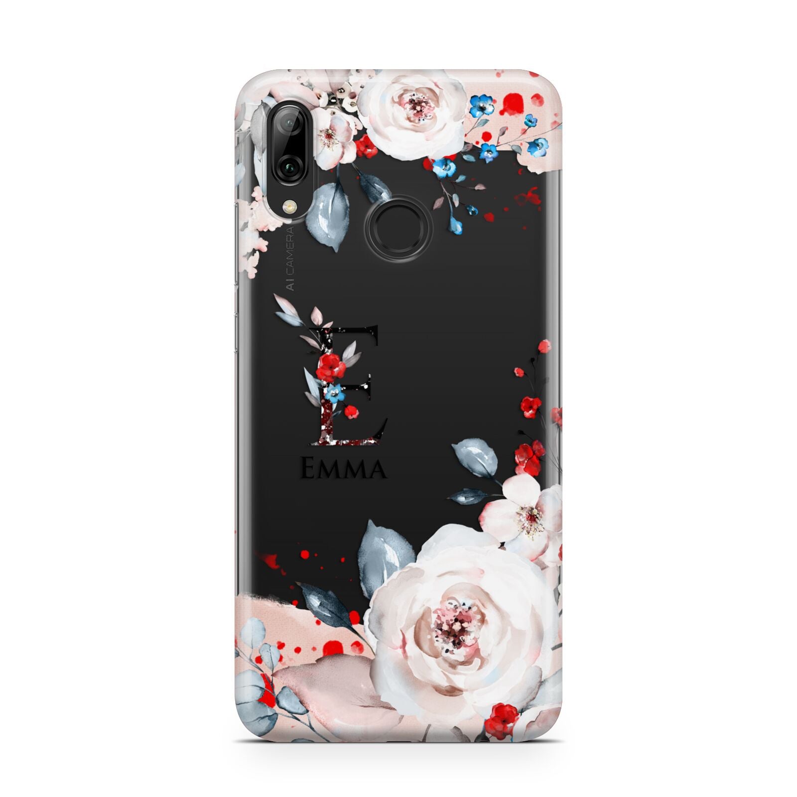 Monogrammed Roses Floral Wreath Huawei Y7 2019