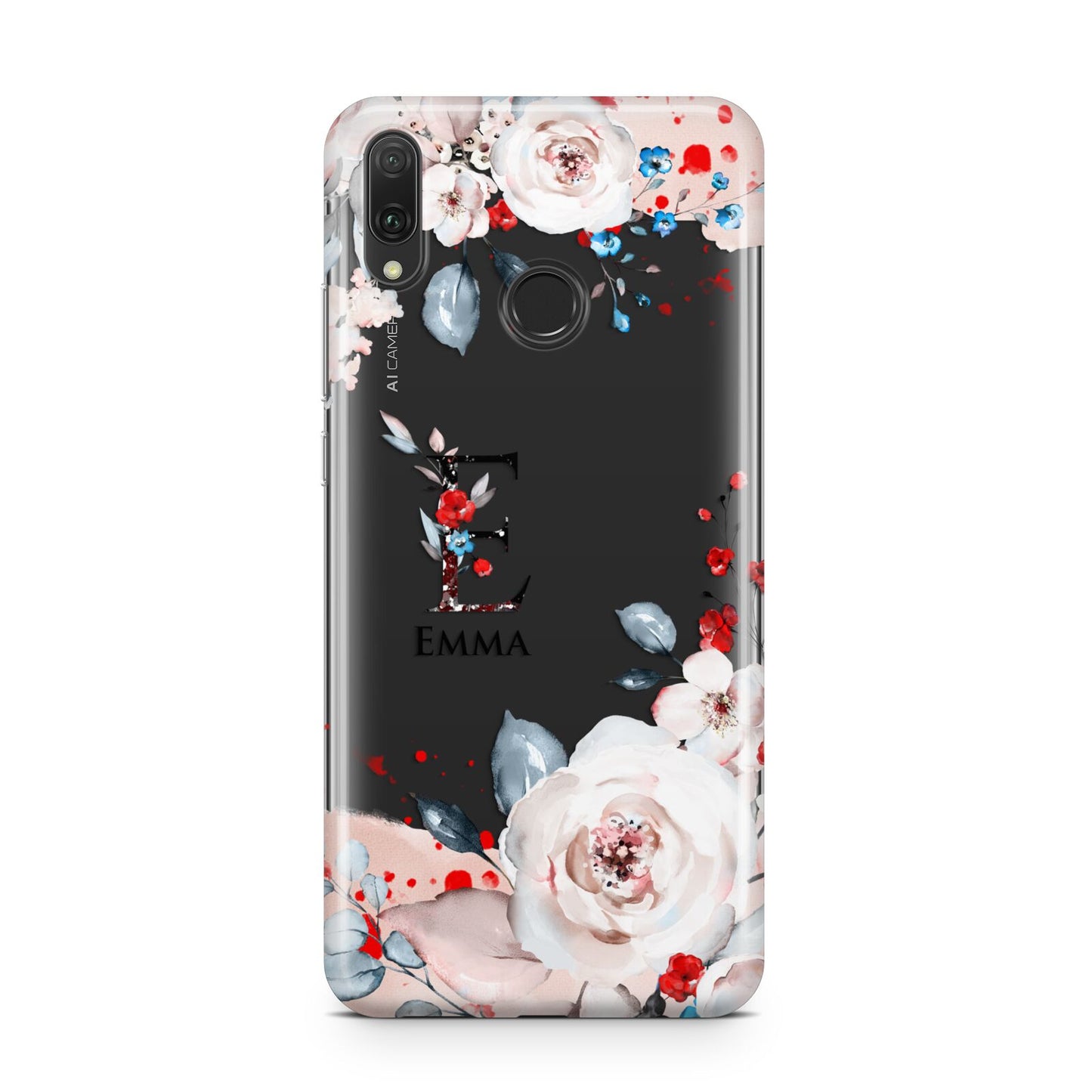 Monogrammed Roses Floral Wreath Huawei Y9 2019