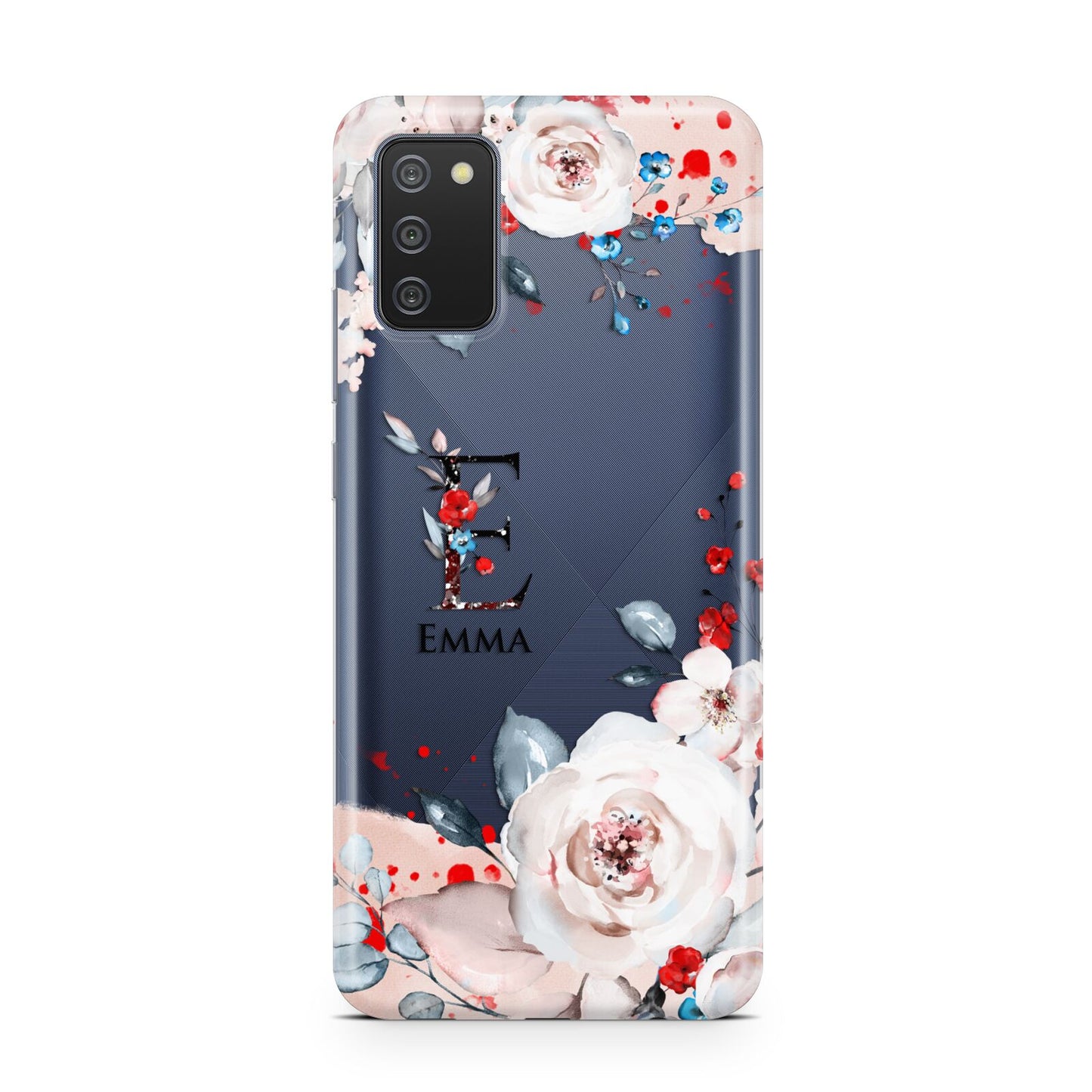 Monogrammed Roses Floral Wreath Samsung A02s Case