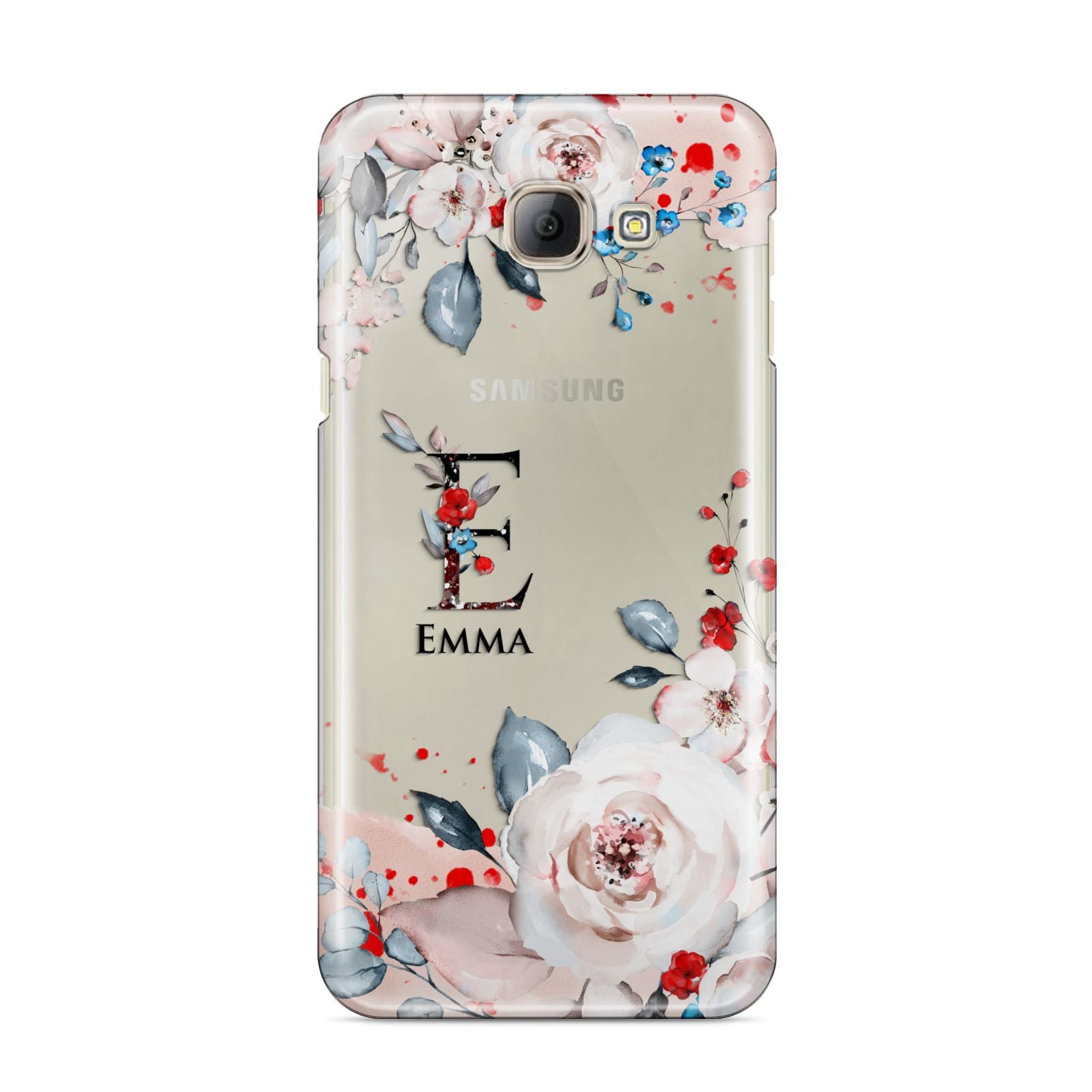 Monogrammed Roses Floral Wreath Samsung Galaxy A8 2016 Case