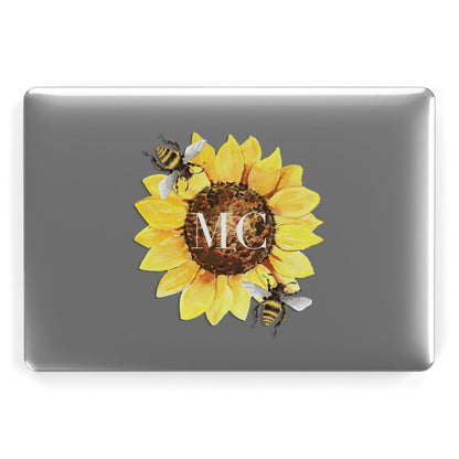 Monogrammed Sunflower with Little Bees Apple MacBook Case