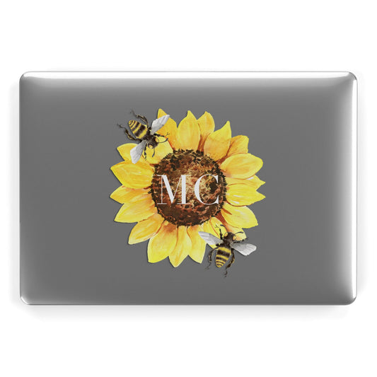 Monogrammed Sunflower with Little Bees Apple MacBook Case