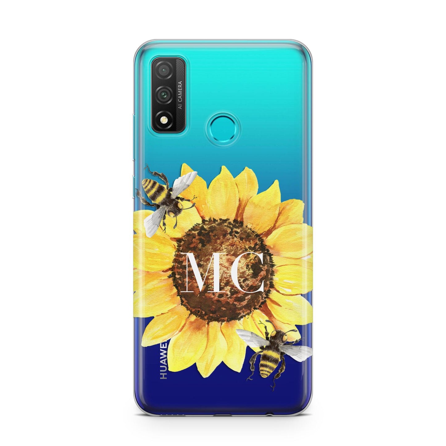 Monogrammed Sunflower with Little Bees Huawei P Smart 2020