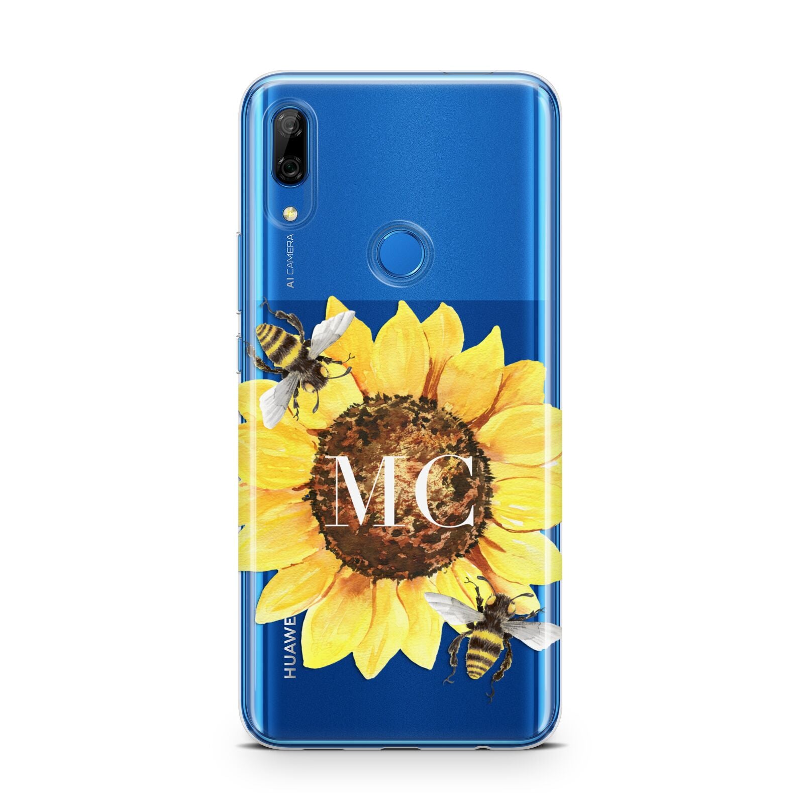 Monogrammed Sunflower with Little Bees Huawei P Smart Z