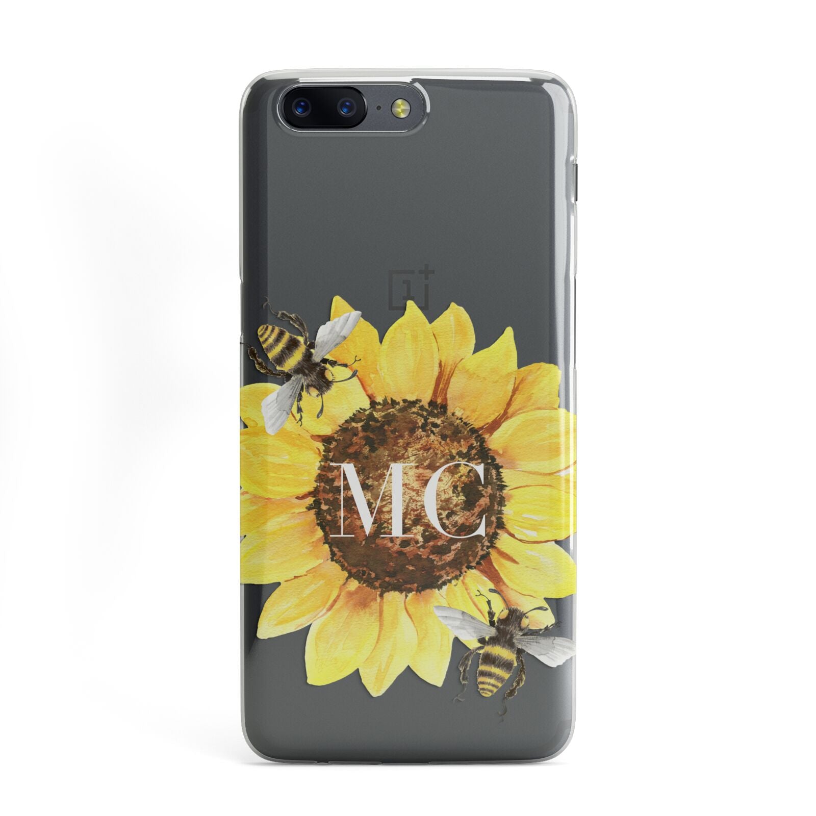 Monogrammed Sunflower with Little Bees OnePlus Case