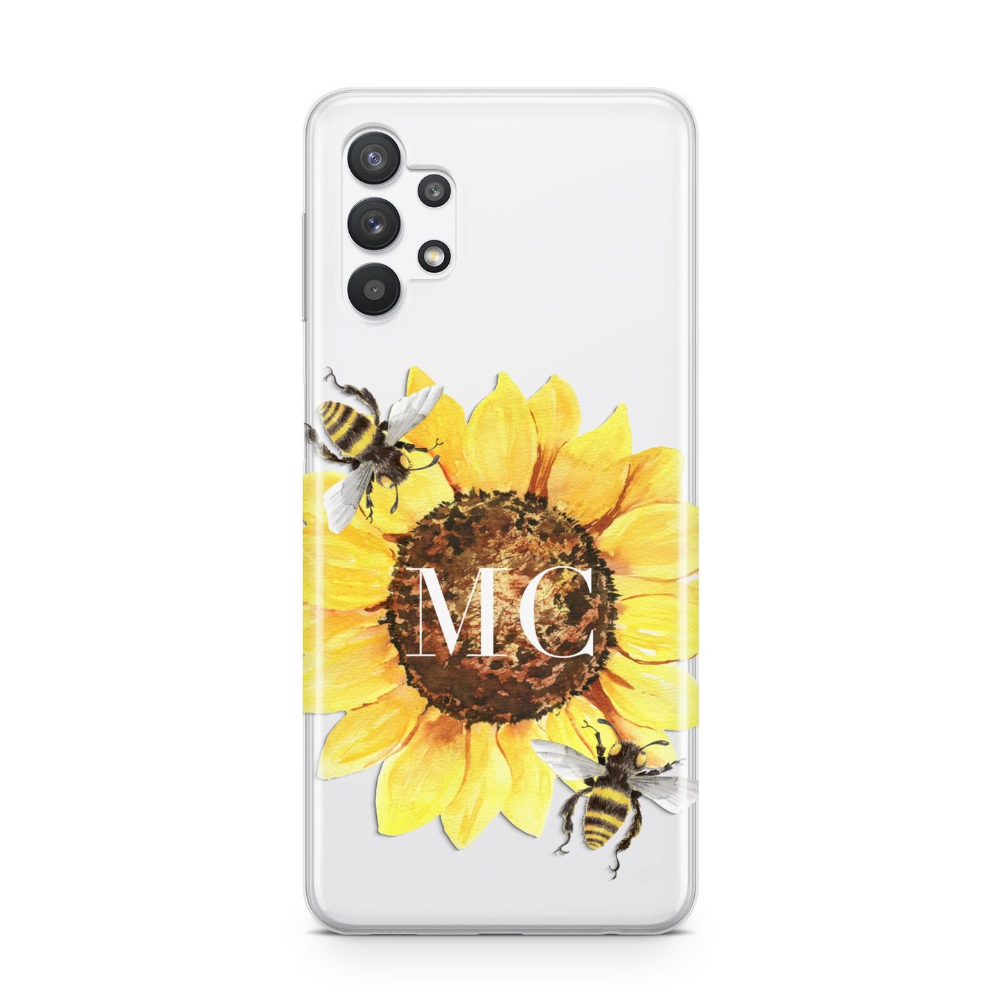 Monogrammed Sunflower with Little Bees Samsung A32 5G Case