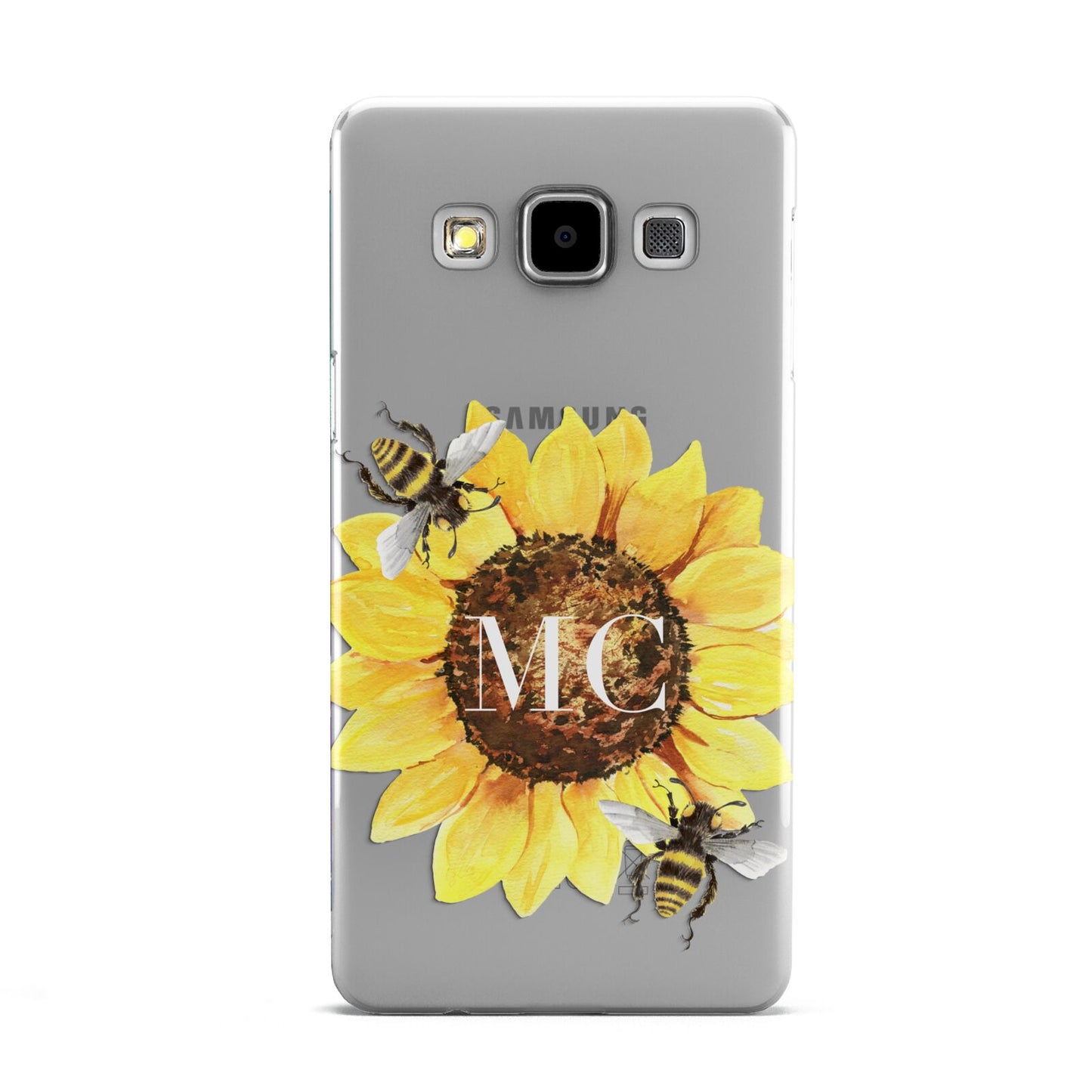 Monogrammed Sunflower with Little Bees Samsung Galaxy A5 Case