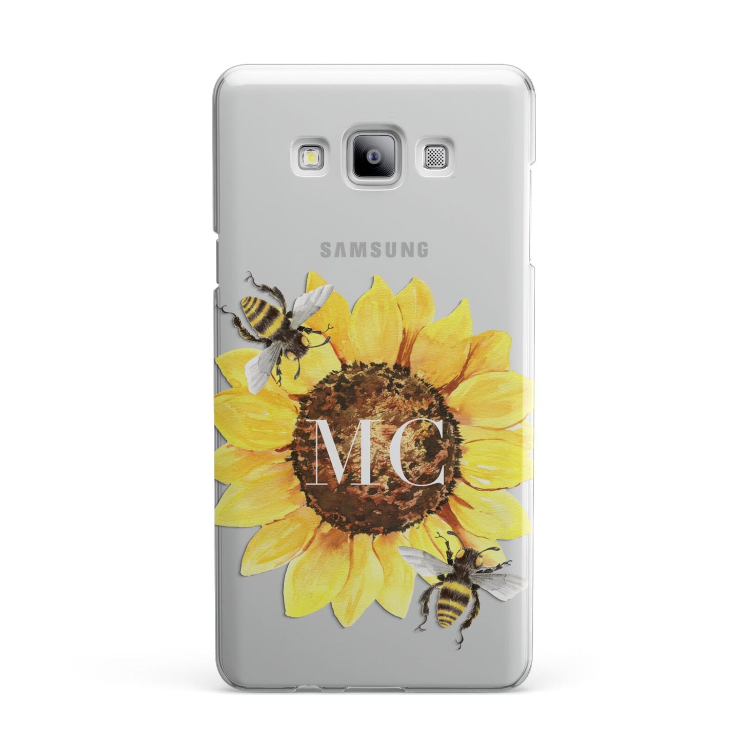 Monogrammed Sunflower with Little Bees Samsung Galaxy A7 2015 Case