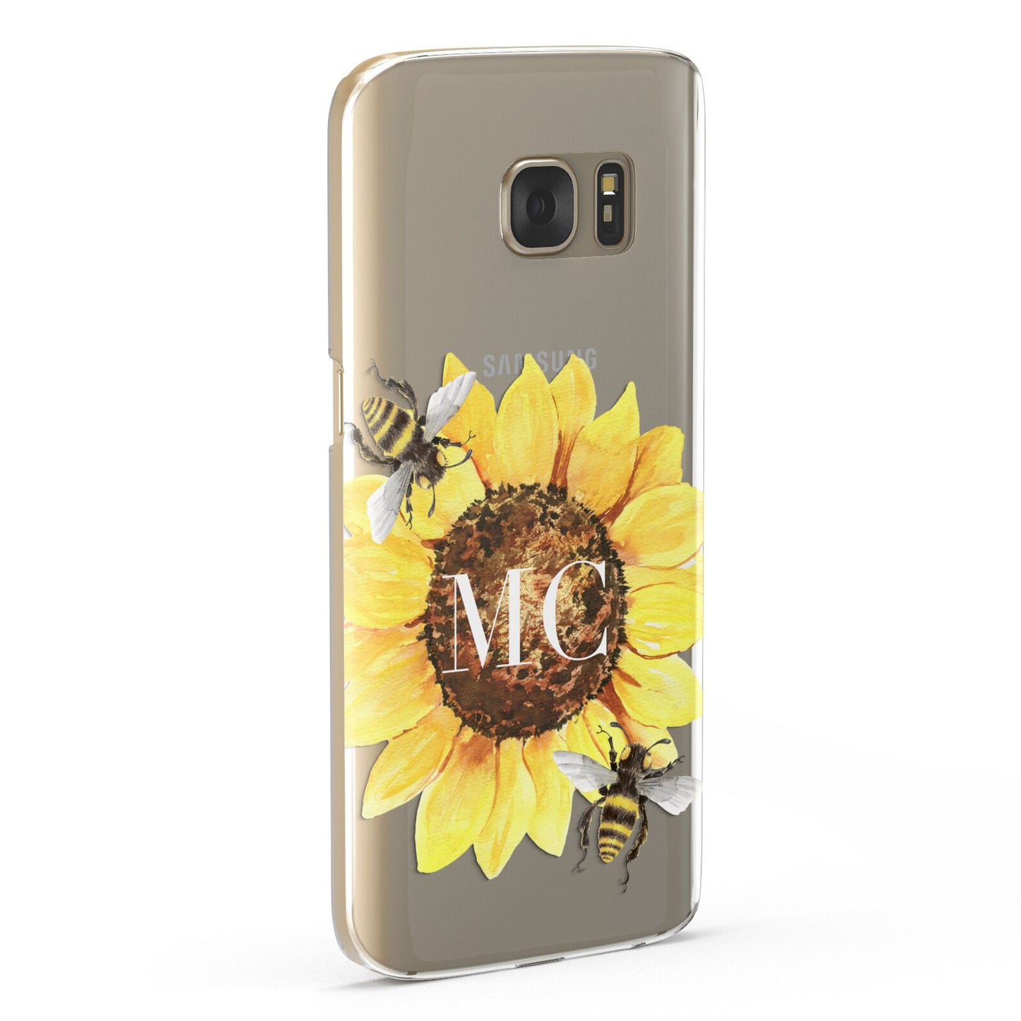 Monogrammed Sunflower with Little Bees Samsung Galaxy Case Fourty Five Degrees