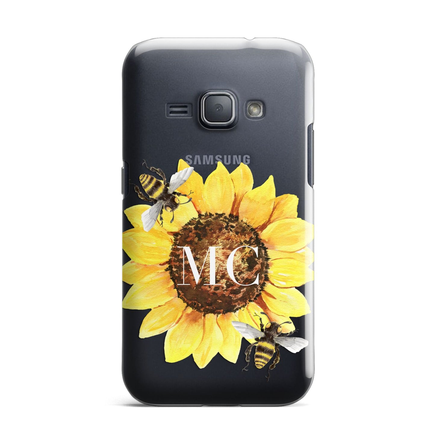 Monogrammed Sunflower with Little Bees Samsung Galaxy J1 2016 Case