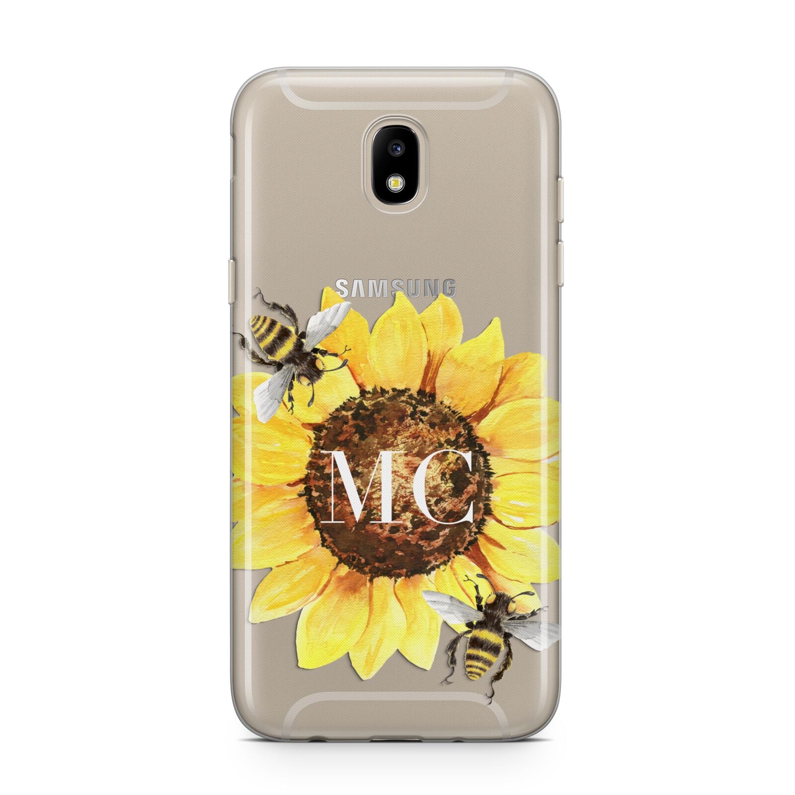 Monogrammed Sunflower with Little Bees Samsung J5 2017 Case