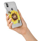 Monogrammed Sunflower with Little Bees iPhone X Bumper Case on Silver iPhone Alternative Image 2