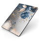 Monogrammed Watercolour Flower Elements Apple iPad Case on Grey iPad Side View