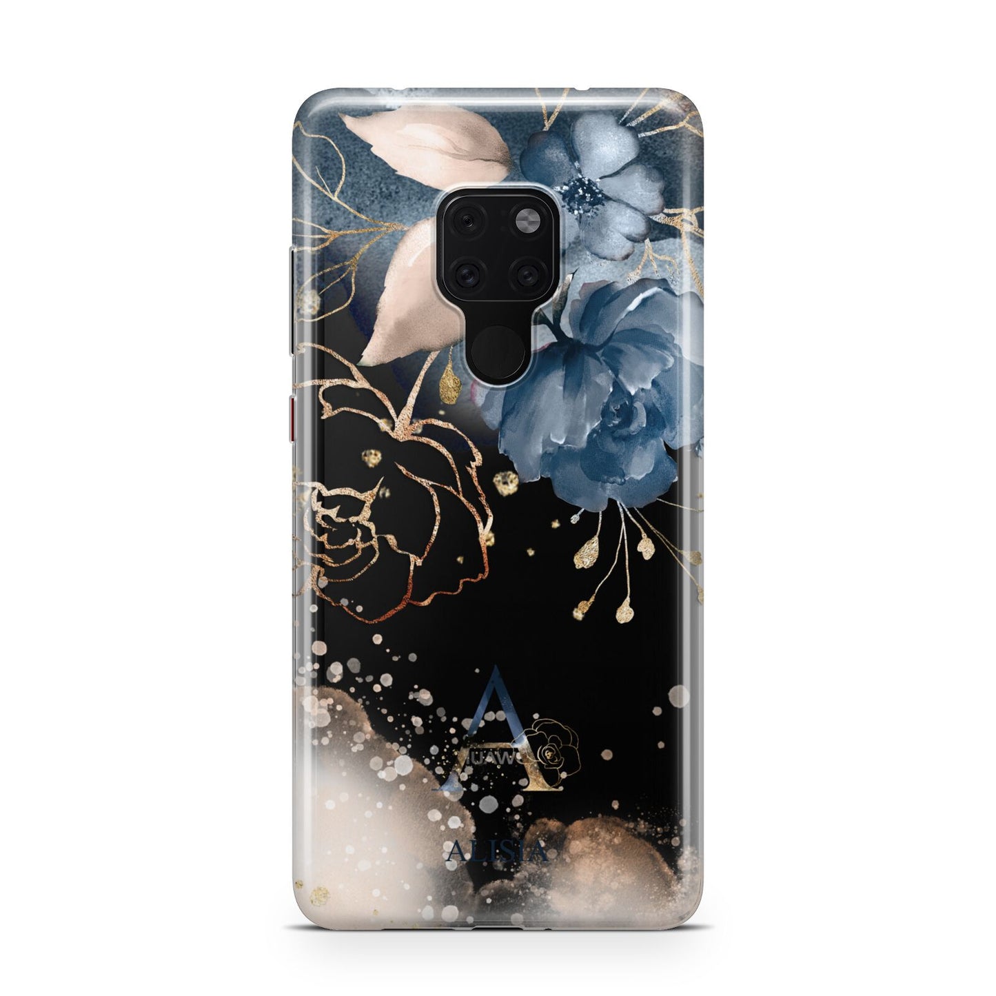 Monogrammed Watercolour Flower Elements Huawei Mate 20 Phone Case