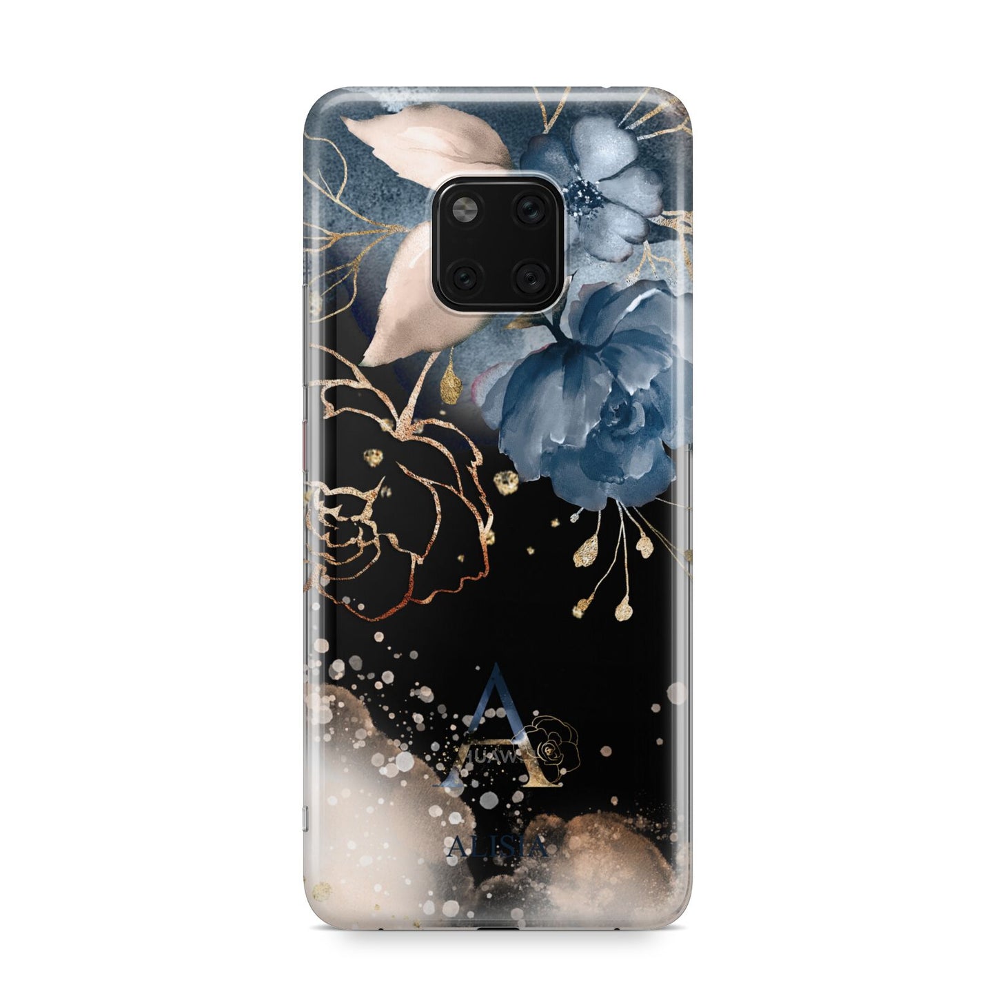 Monogrammed Watercolour Flower Elements Huawei Mate 20 Pro Phone Case