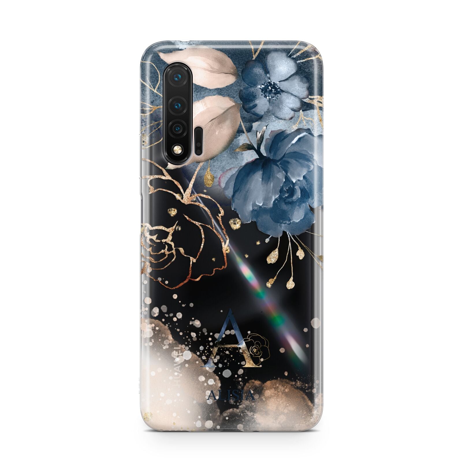 Monogrammed Watercolour Flower Elements Huawei Nova 6 Phone Case