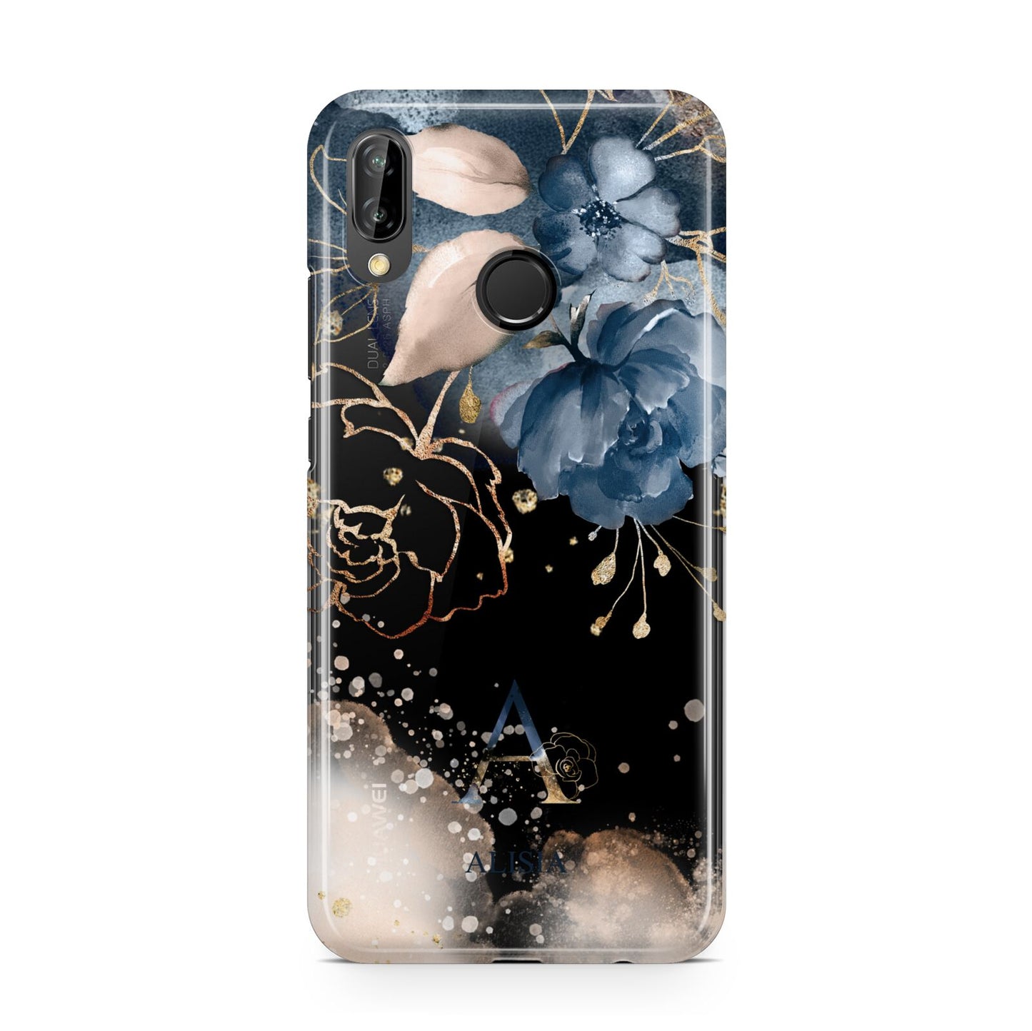 Monogrammed Watercolour Flower Elements Huawei P20 Lite Phone Case