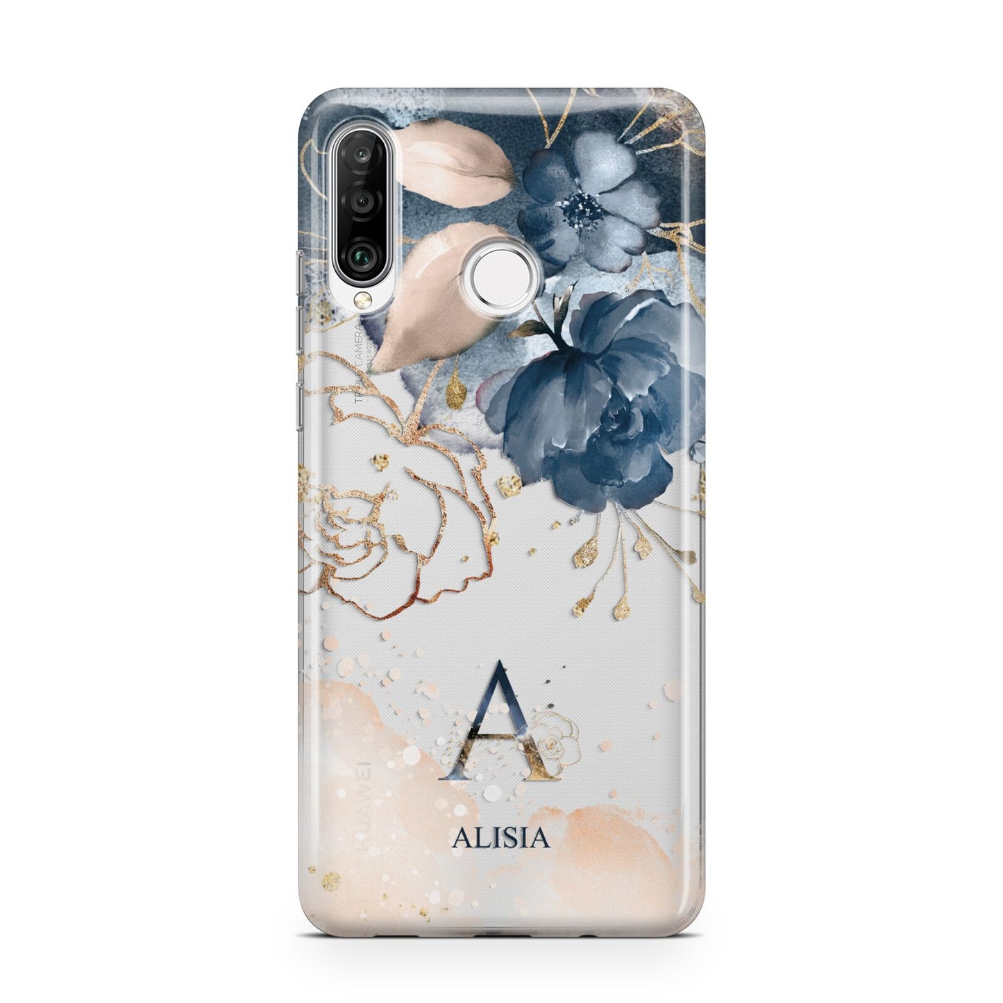 Monogrammed Watercolour Flower Elements Huawei P30 Lite Phone Case