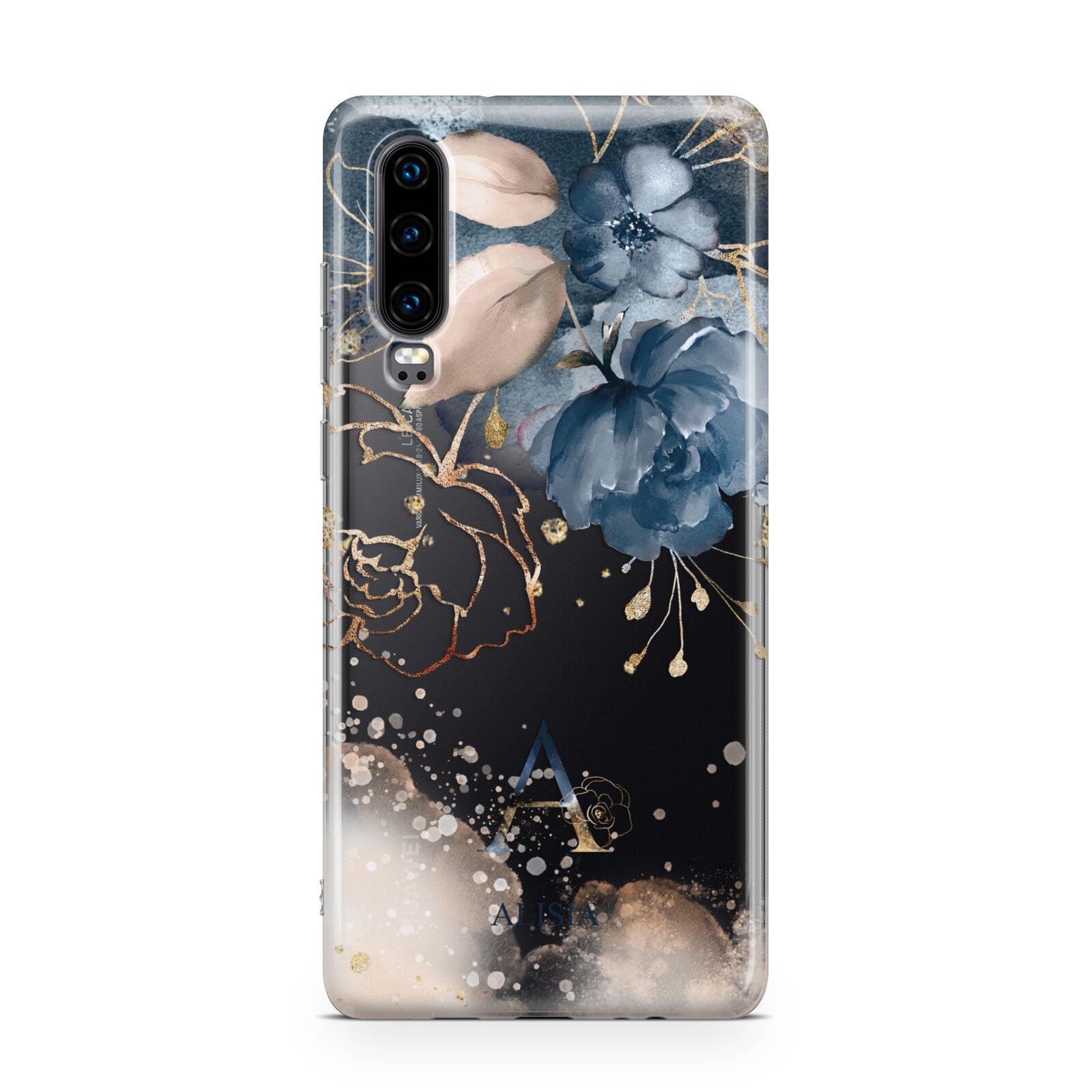 Monogrammed Watercolour Flower Elements Huawei P30 Phone Case