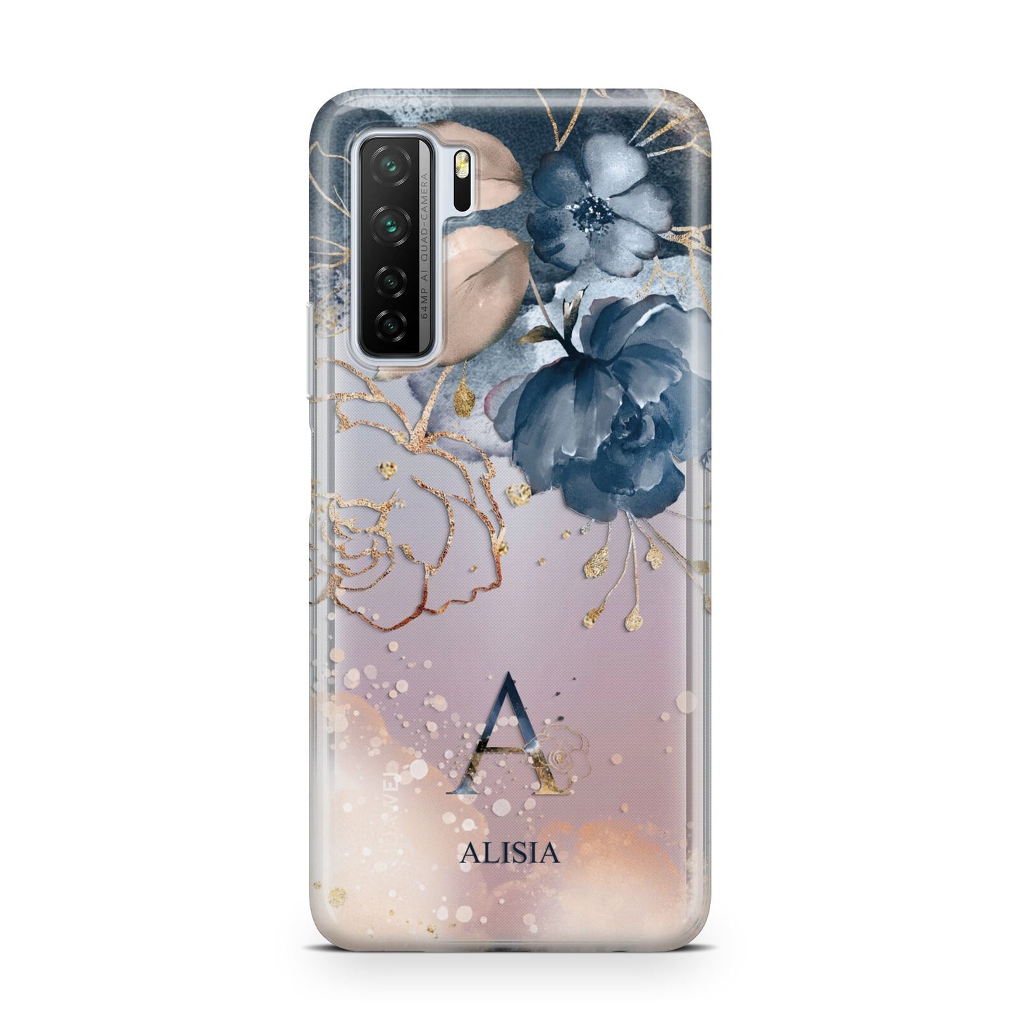 Monogrammed Watercolour Flower Elements Huawei P40 Lite 5G Phone Case