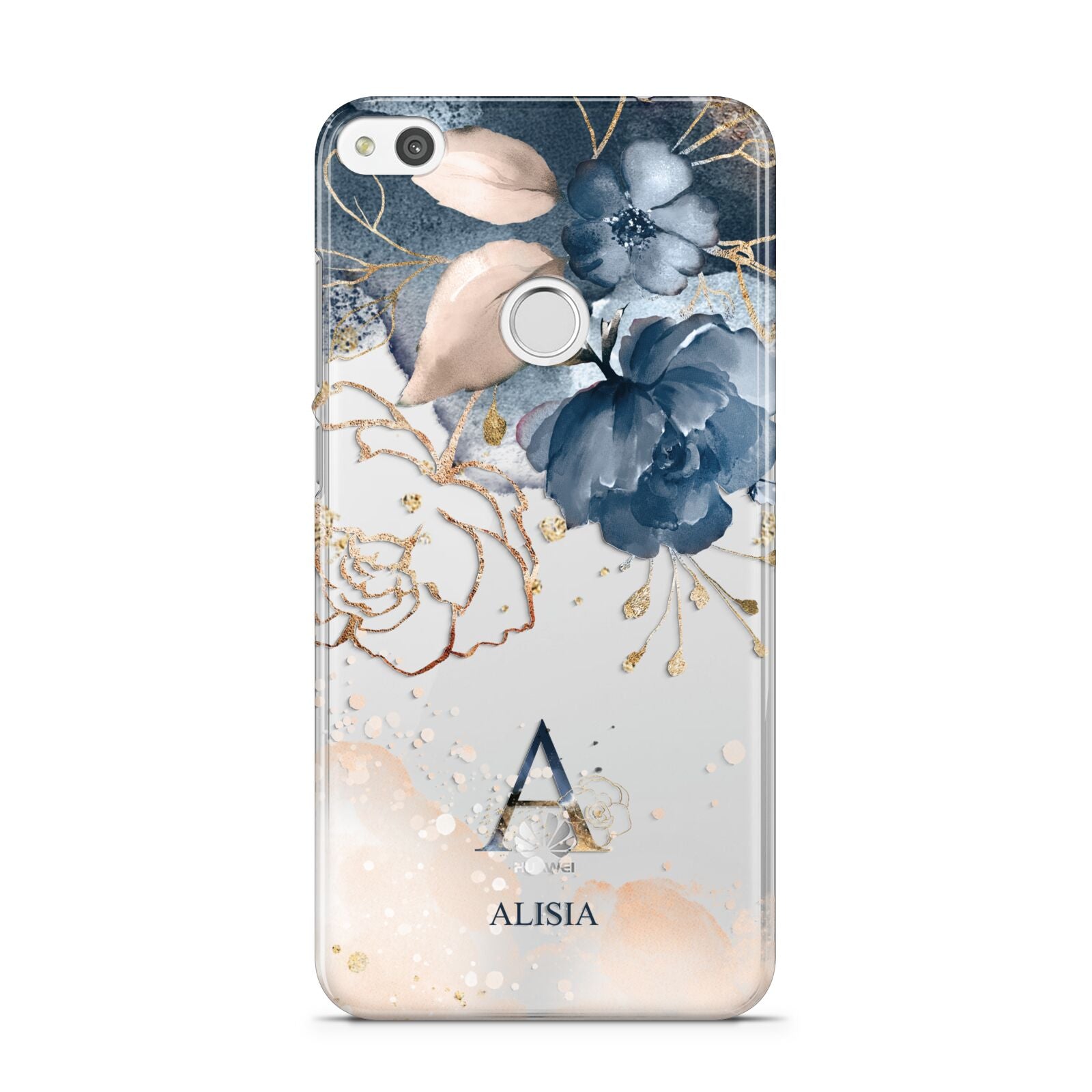 Monogrammed Watercolour Flower Elements Huawei P8 Lite Case