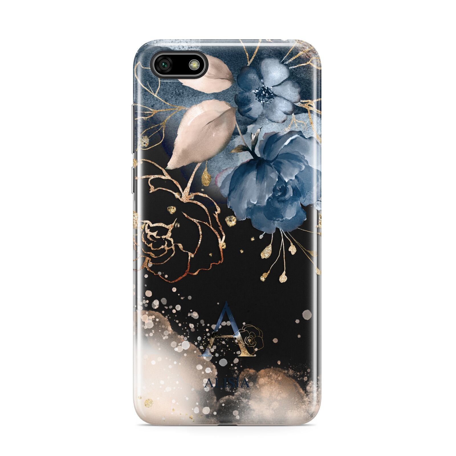 Monogrammed Watercolour Flower Elements Huawei Y5 Prime 2018 Phone Case