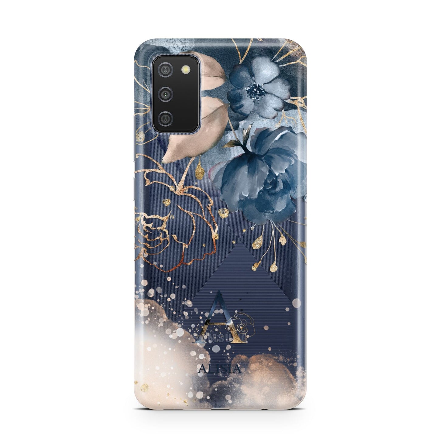 Monogrammed Watercolour Flower Elements Samsung A02s Case