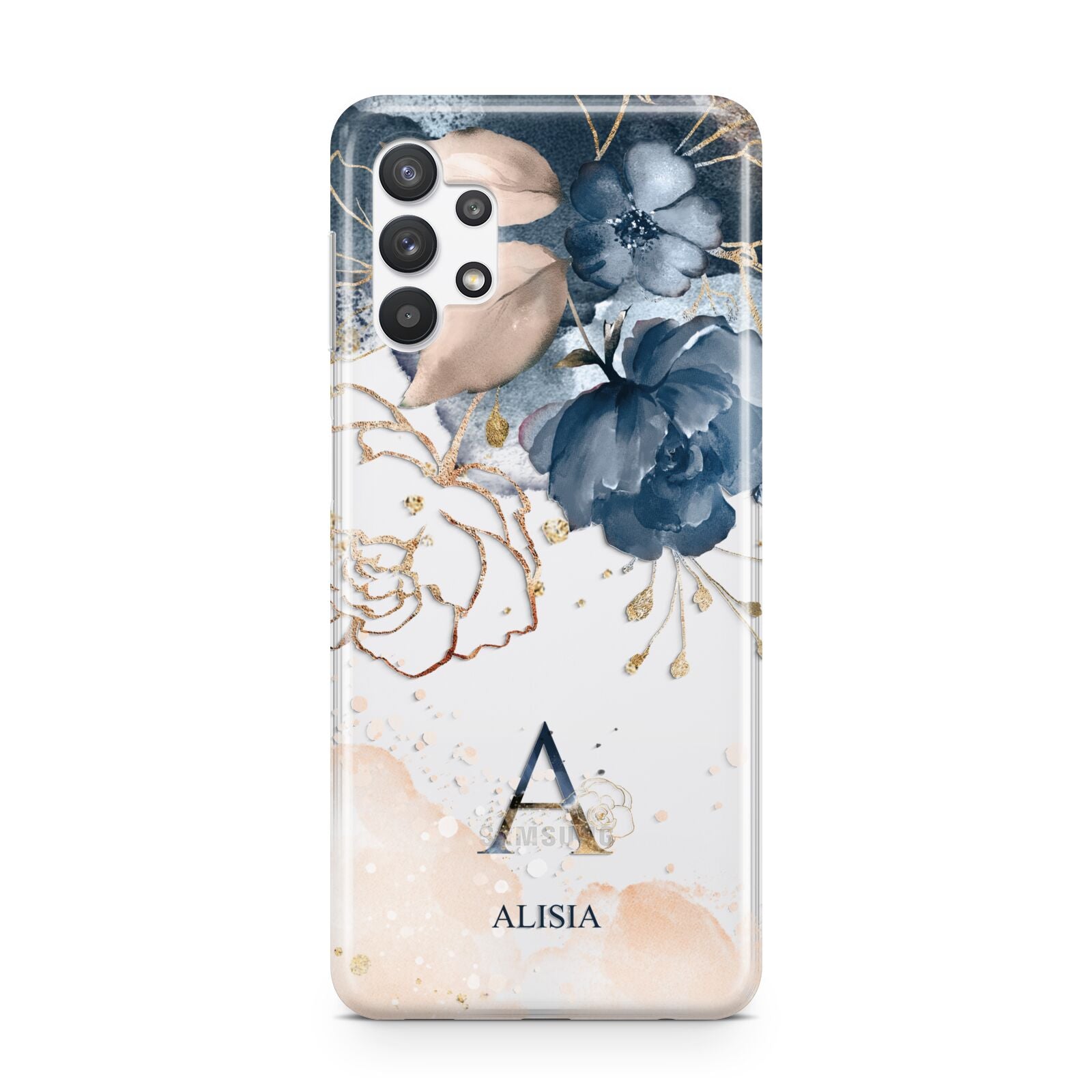 Monogrammed Watercolour Flower Elements Samsung A32 5G Case