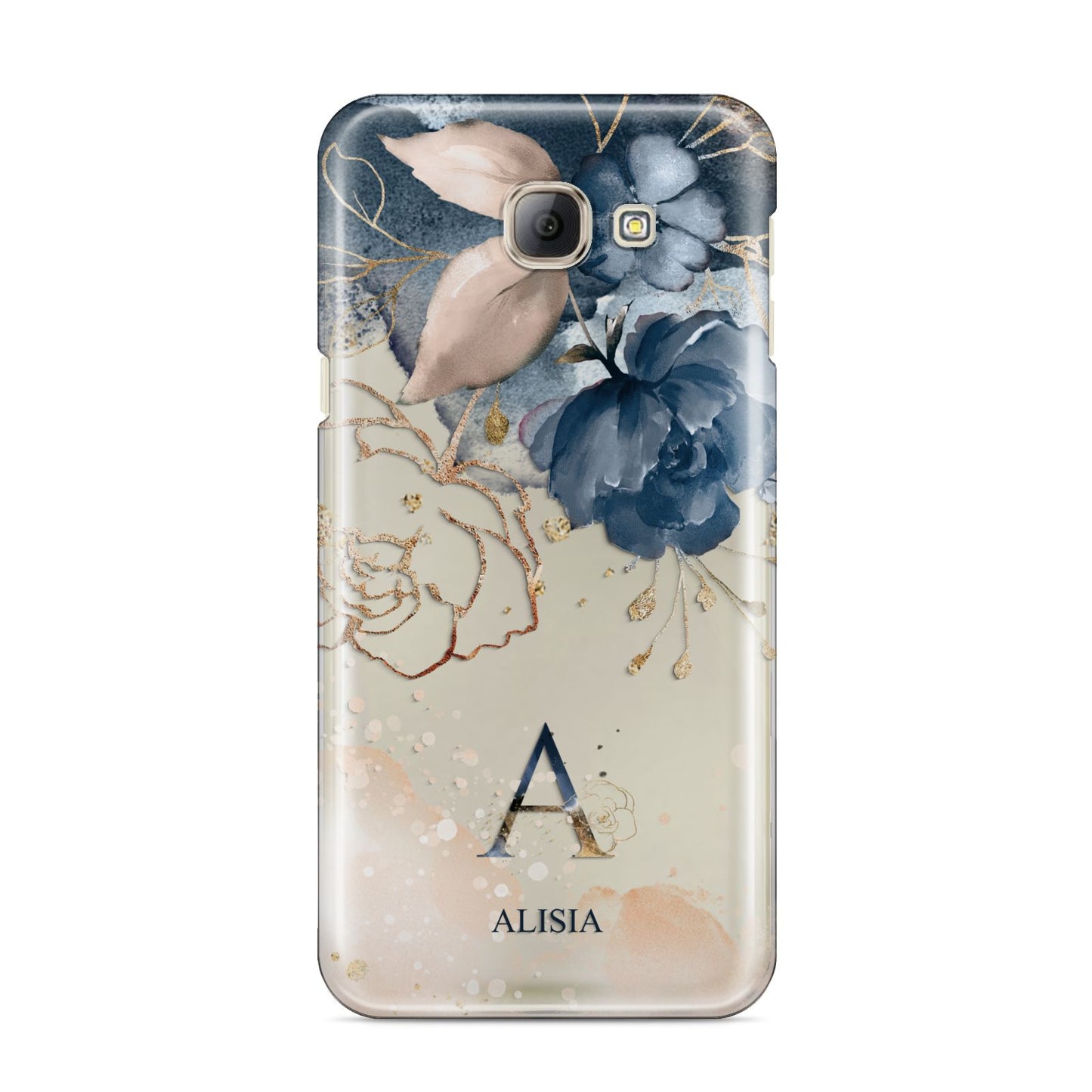 Monogrammed Watercolour Flower Elements Samsung Galaxy A8 2016 Case