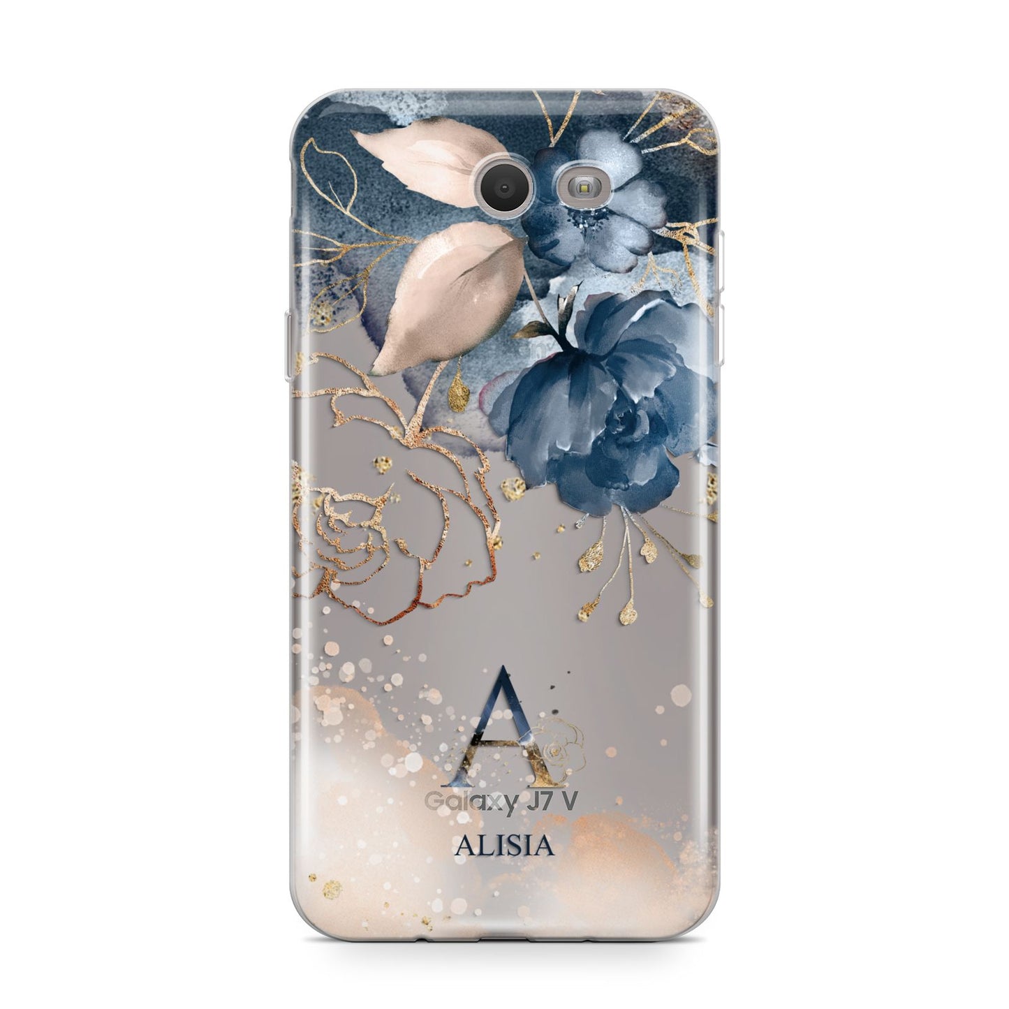 Monogrammed Watercolour Flower Elements Samsung Galaxy J7 2017 Case