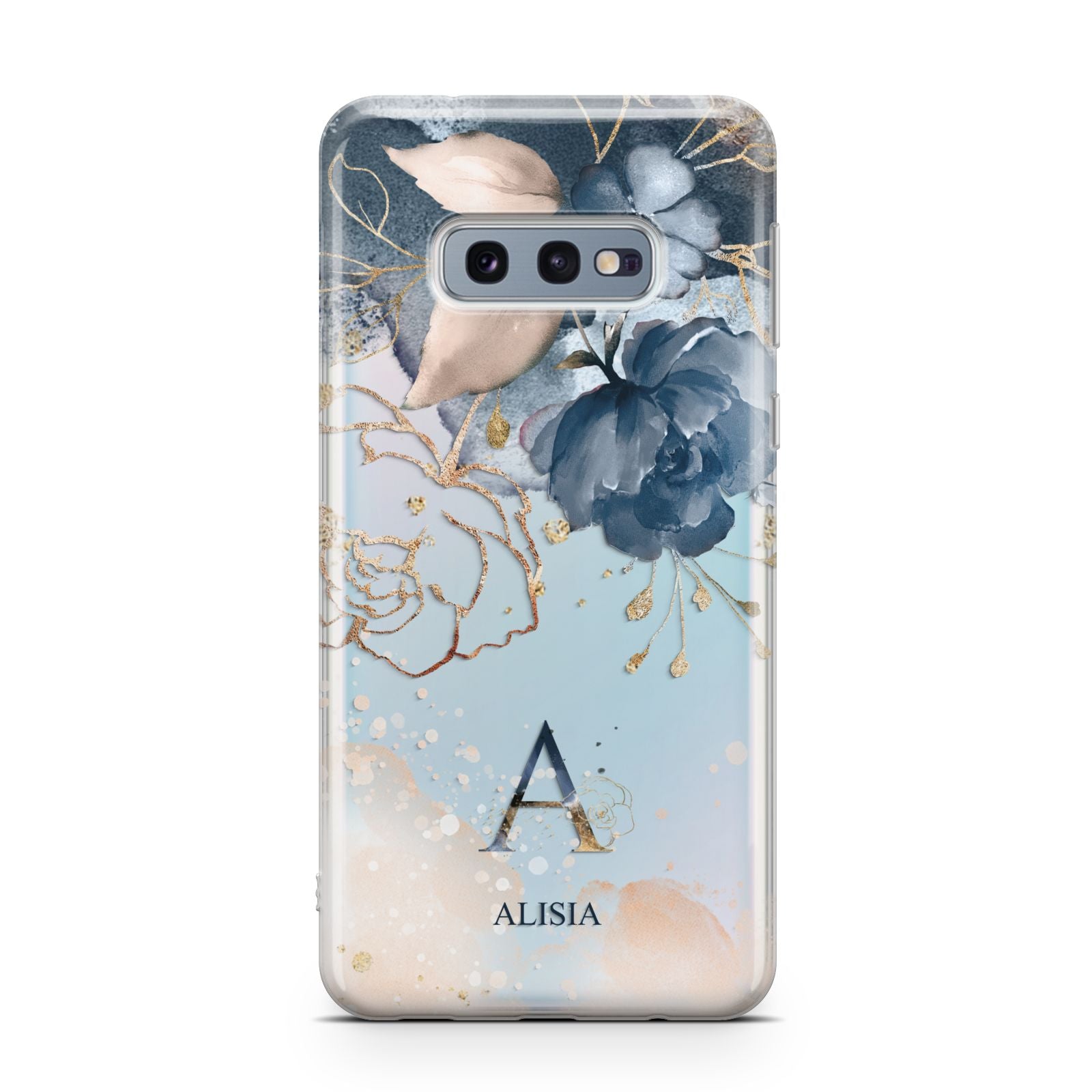 Monogrammed Watercolour Flower Elements Samsung Galaxy S10E Case