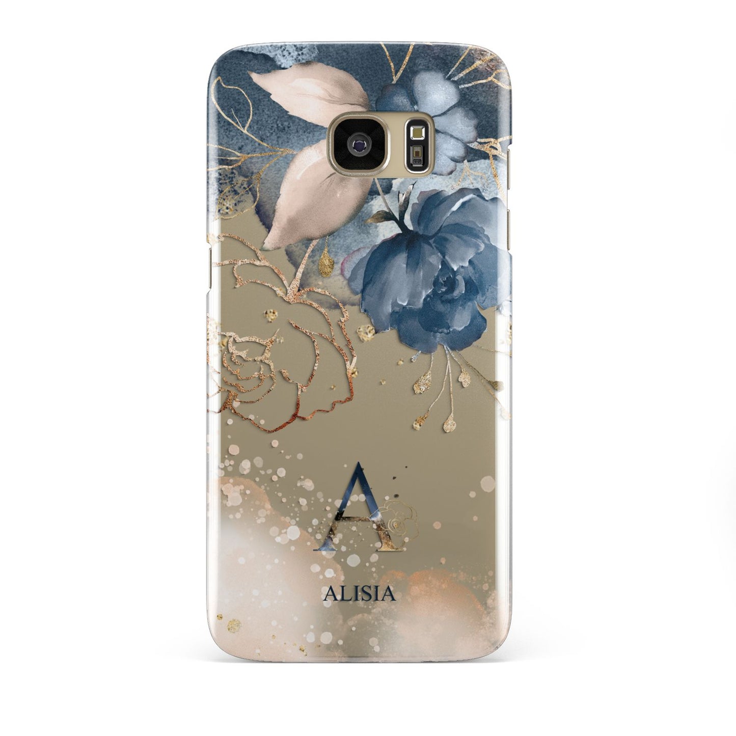 Monogrammed Watercolour Flower Elements Samsung Galaxy S7 Edge Case