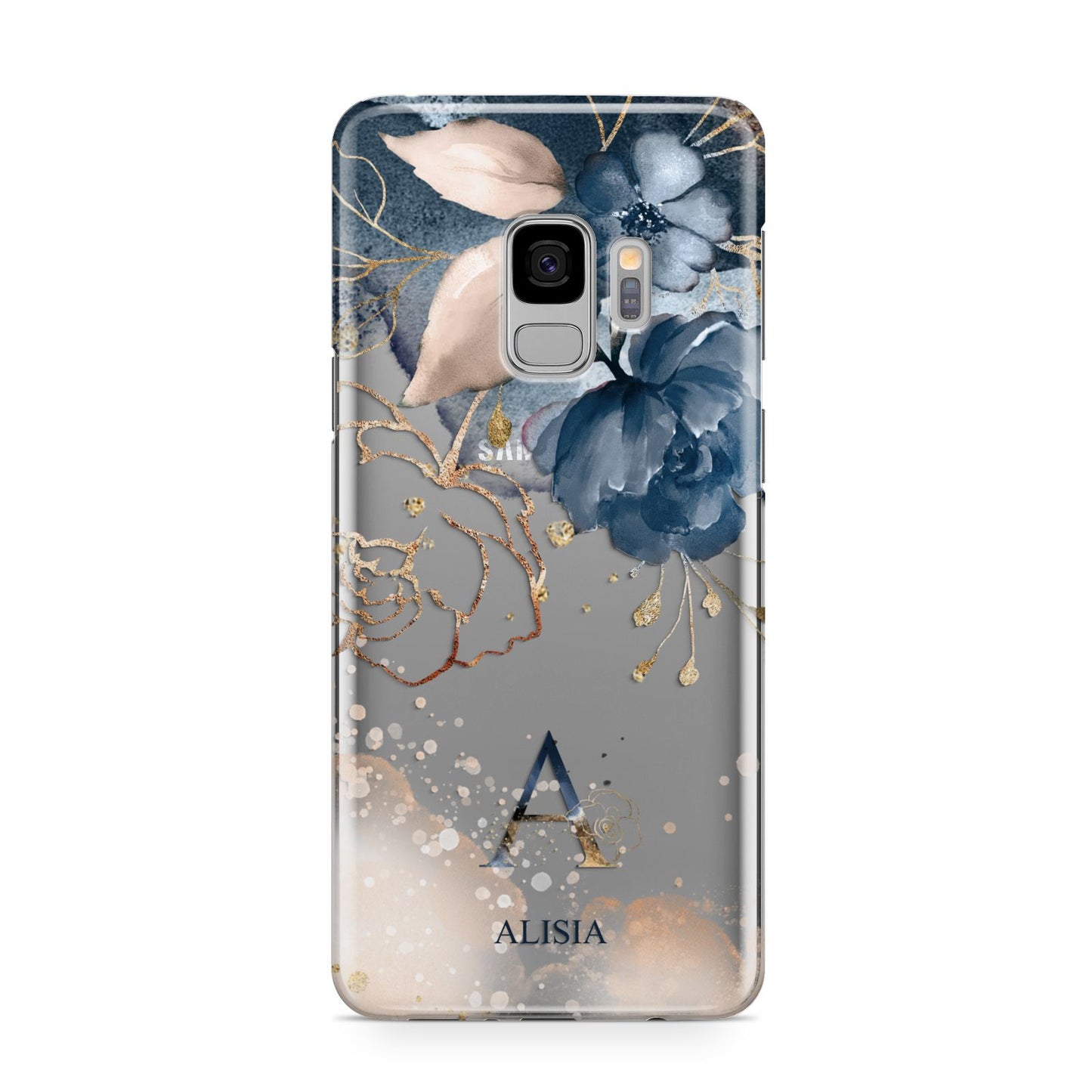 Monogrammed Watercolour Flower Elements Samsung Galaxy S9 Case