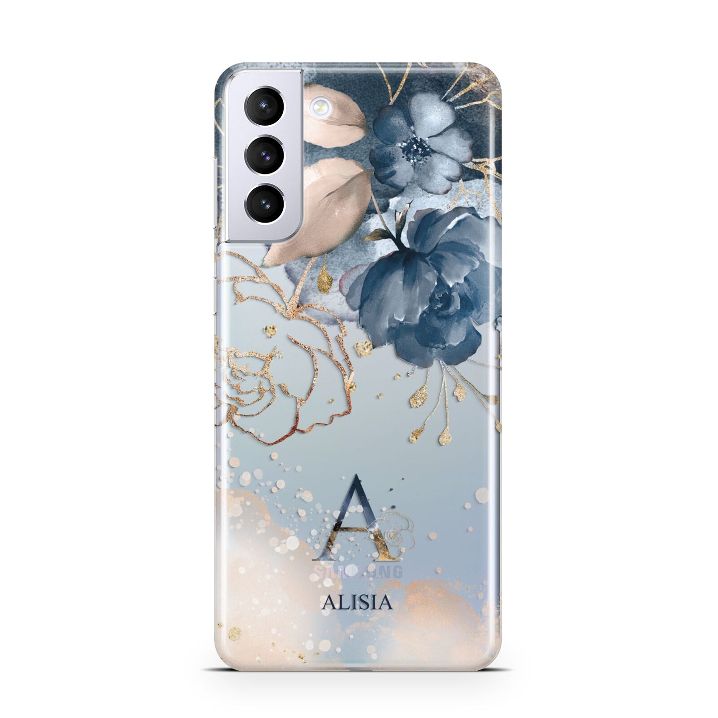 Monogrammed Watercolour Flower Elements Samsung S21 Plus Case