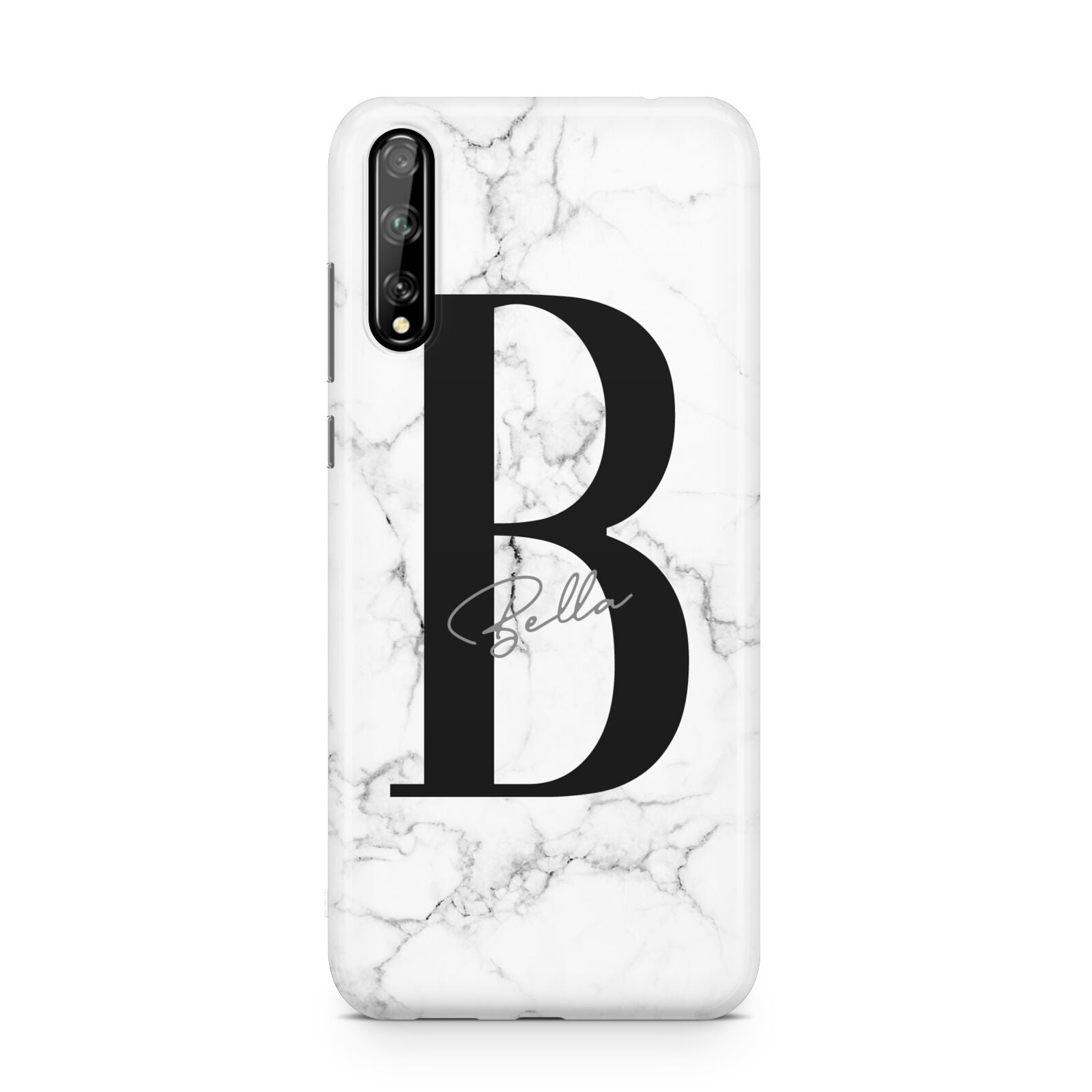 Monogrammed White Marble Huawei Enjoy 10s Phone Case