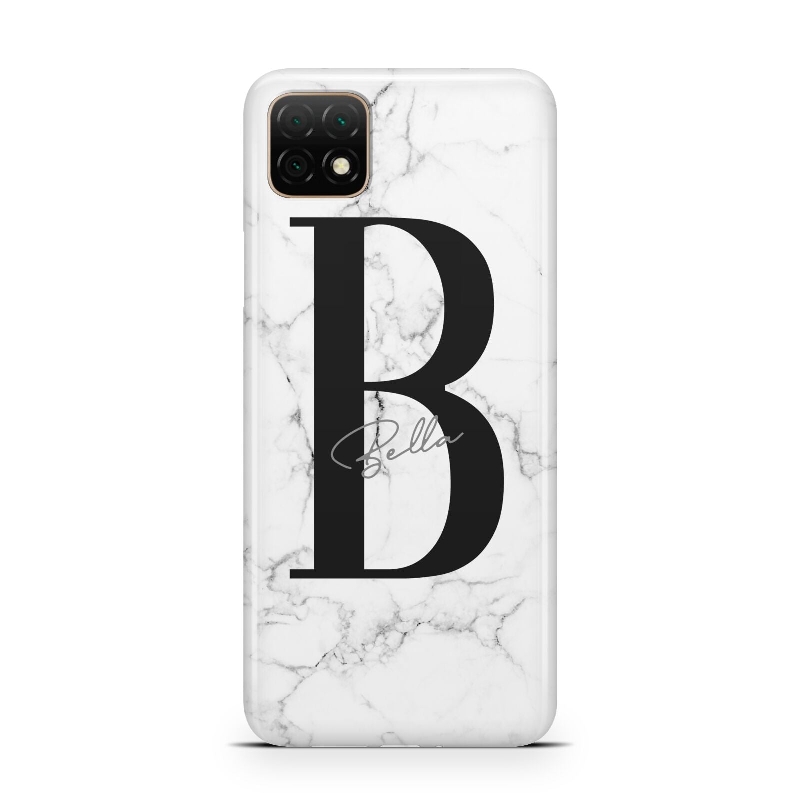 Monogrammed White Marble Huawei Enjoy 20 Phone Case