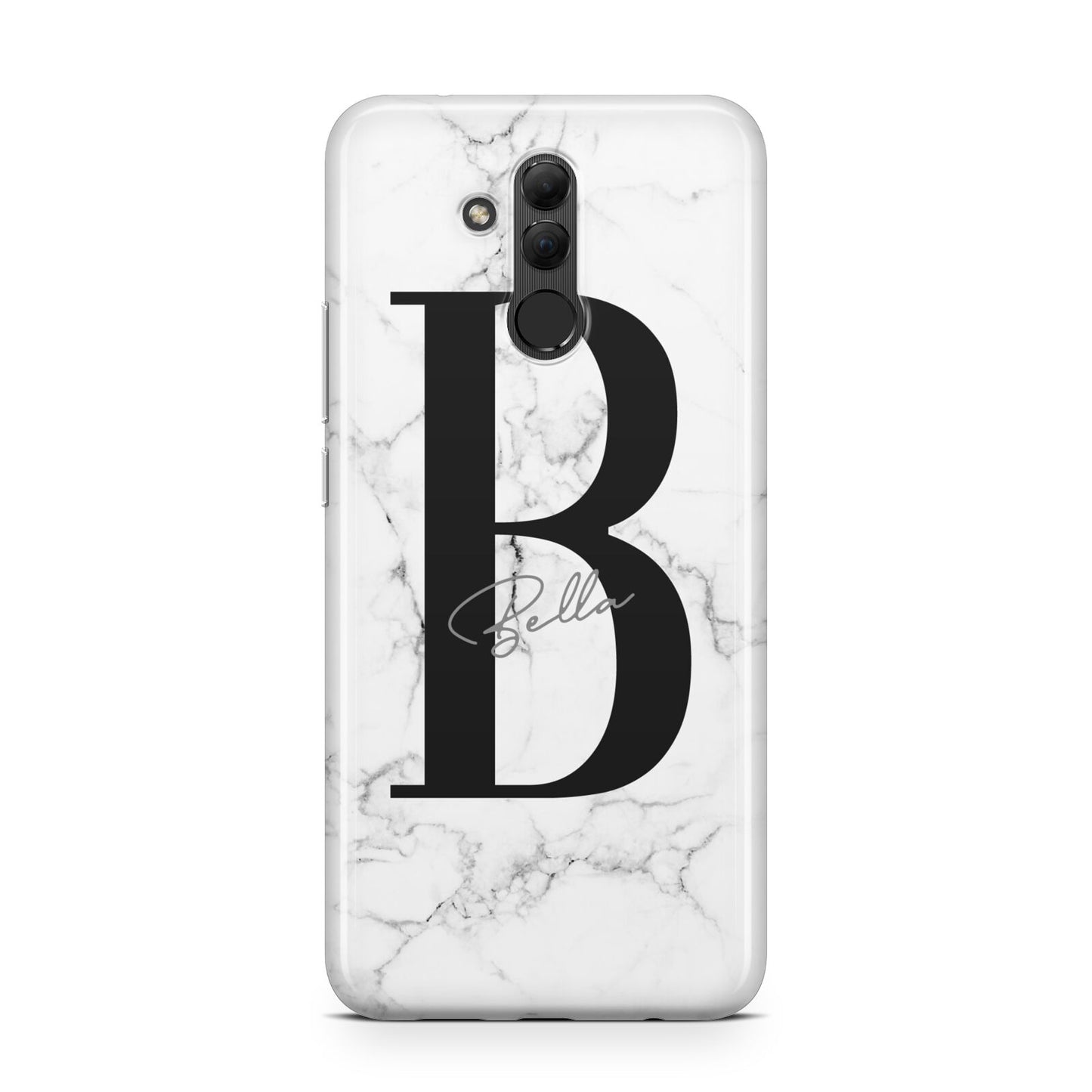 Monogrammed White Marble Huawei Mate 20 Lite