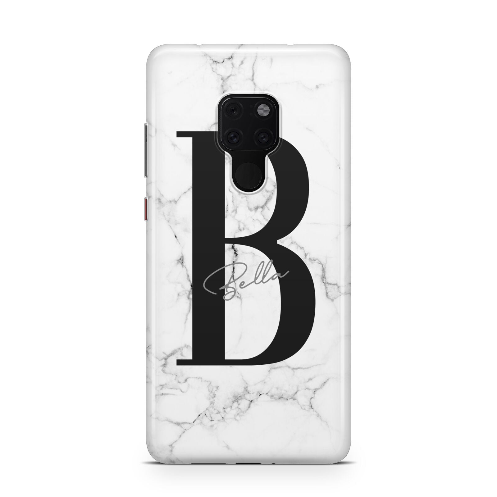 Monogrammed White Marble Huawei Mate 20 Phone Case