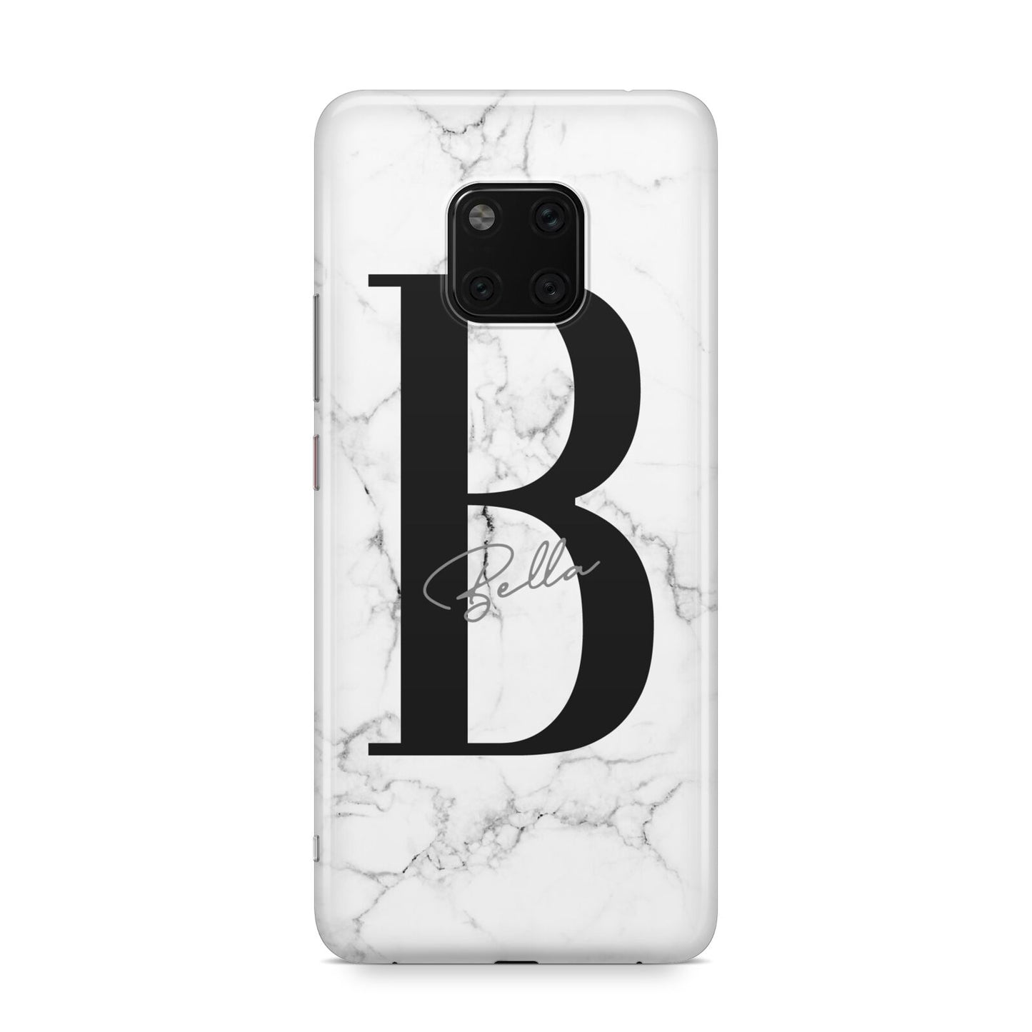 Monogrammed White Marble Huawei Mate 20 Pro Phone Case