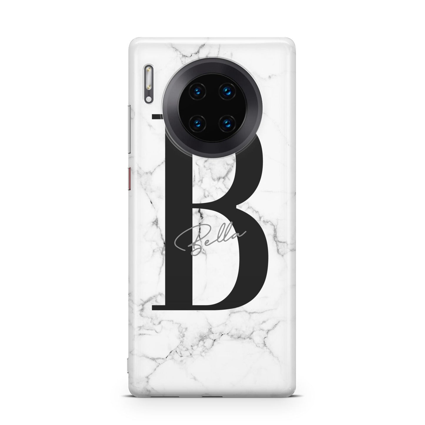 Monogrammed White Marble Huawei Mate 30 Pro Phone Case