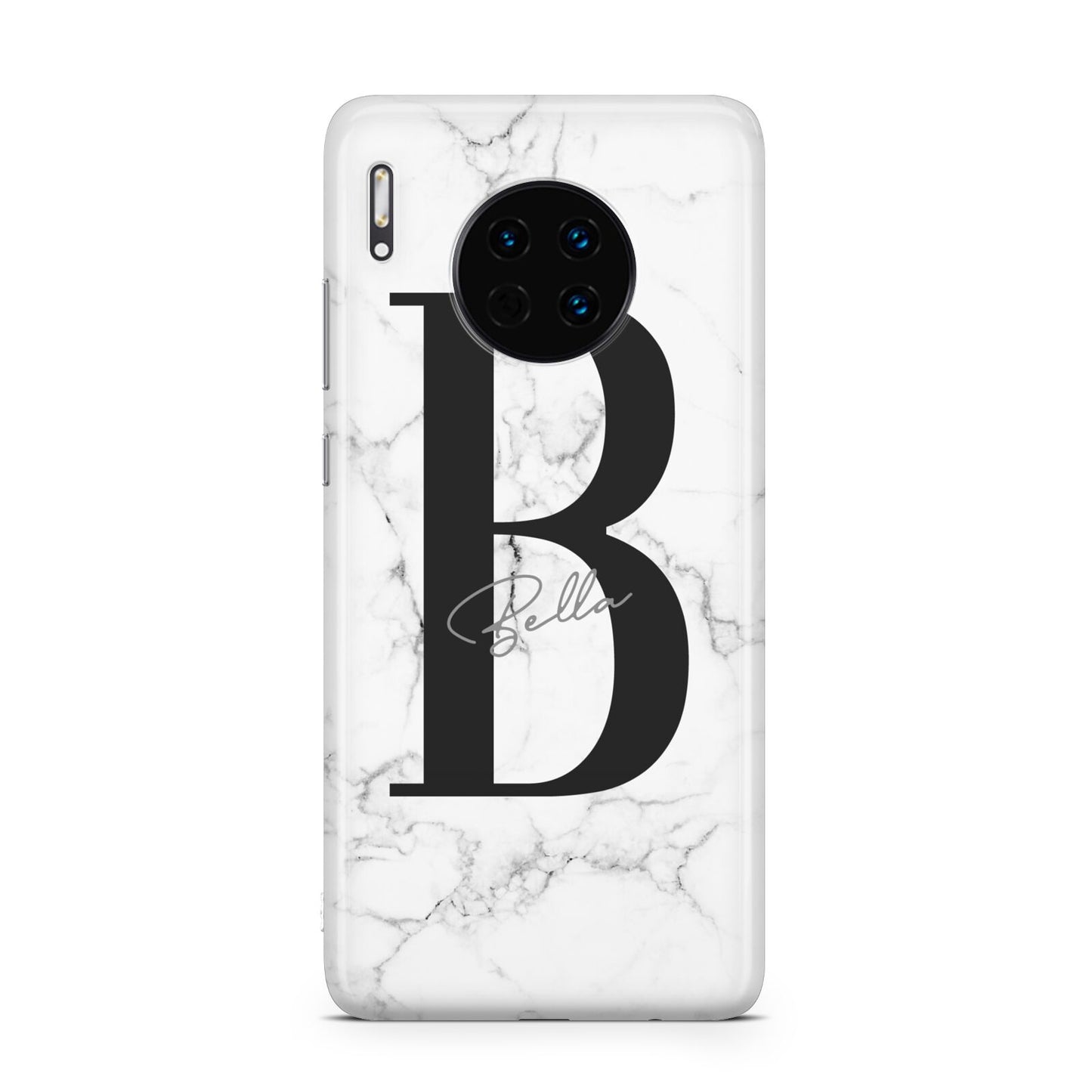 Monogrammed White Marble Huawei Mate 30