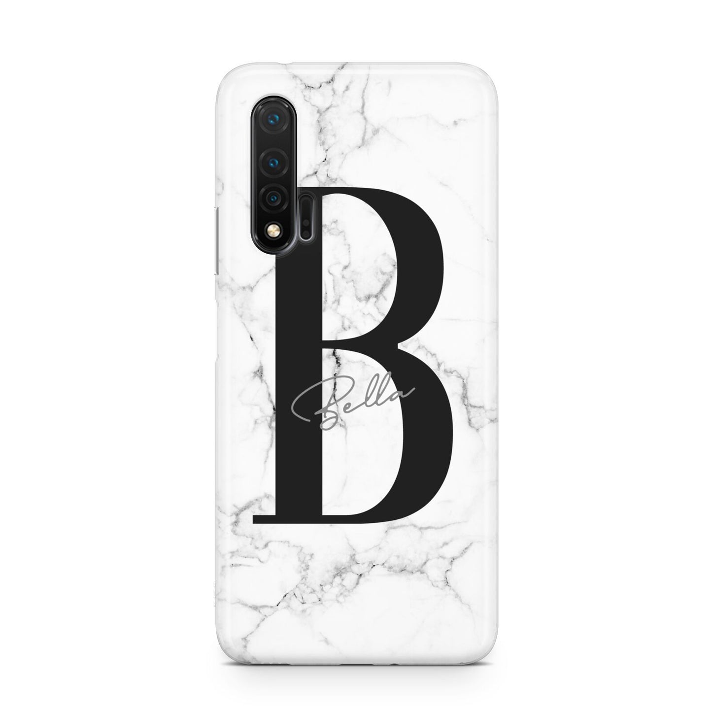 Monogrammed White Marble Huawei Nova 6 Phone Case