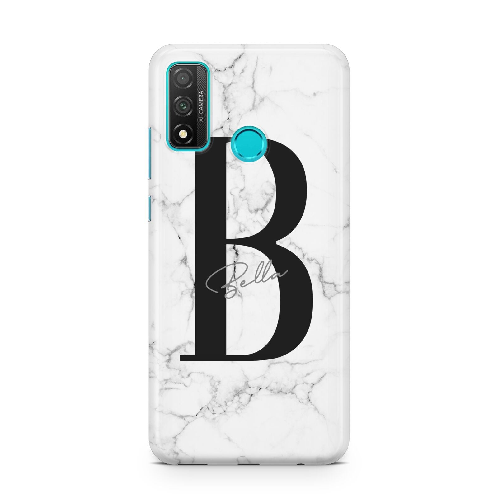 Monogrammed White Marble Huawei P Smart 2020